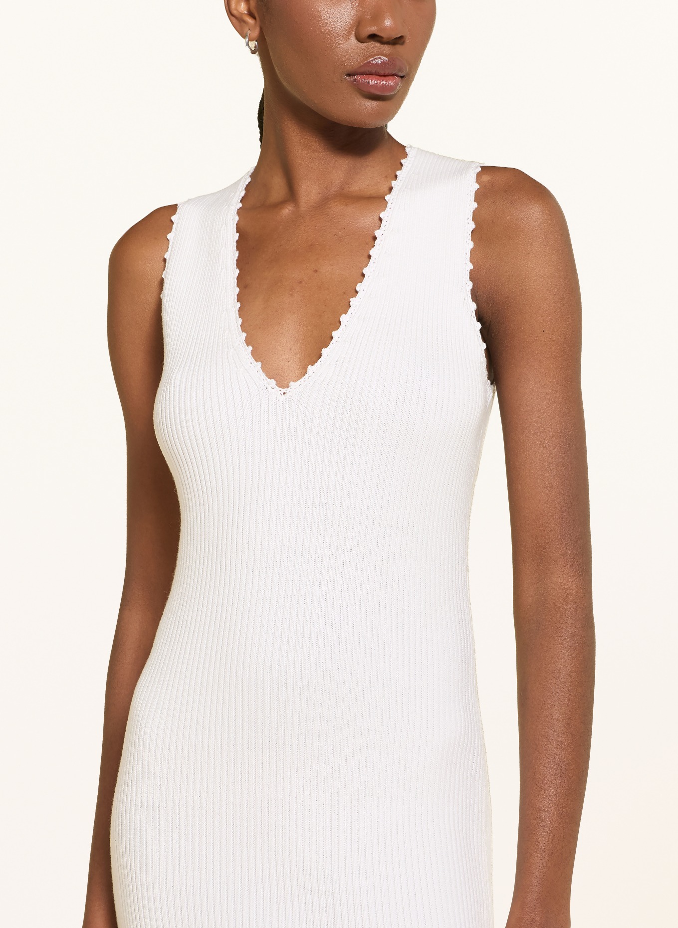 GANNI Strickkleid: WEISS