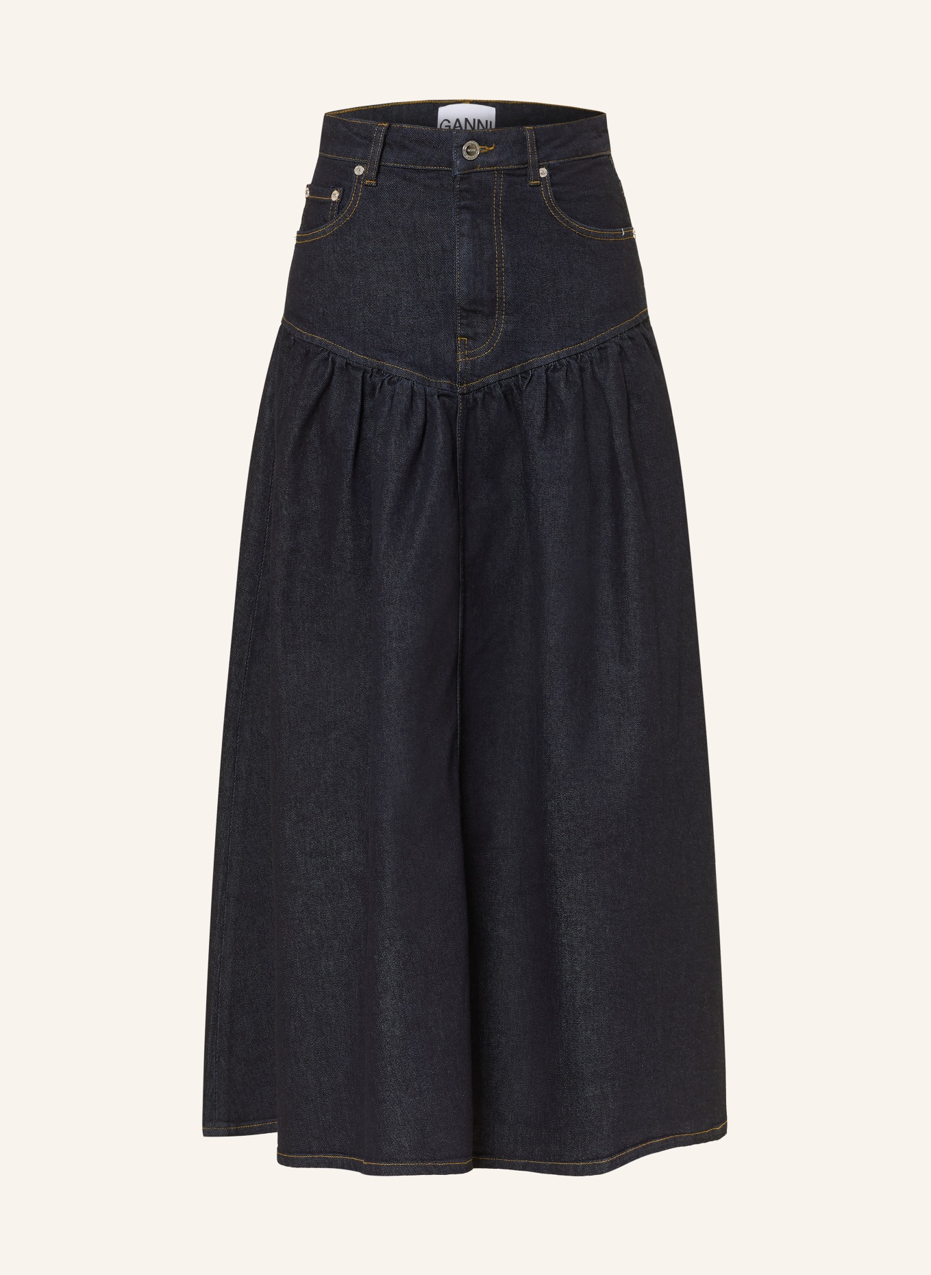 GANNI Jeansrock: DUNKELBLAU