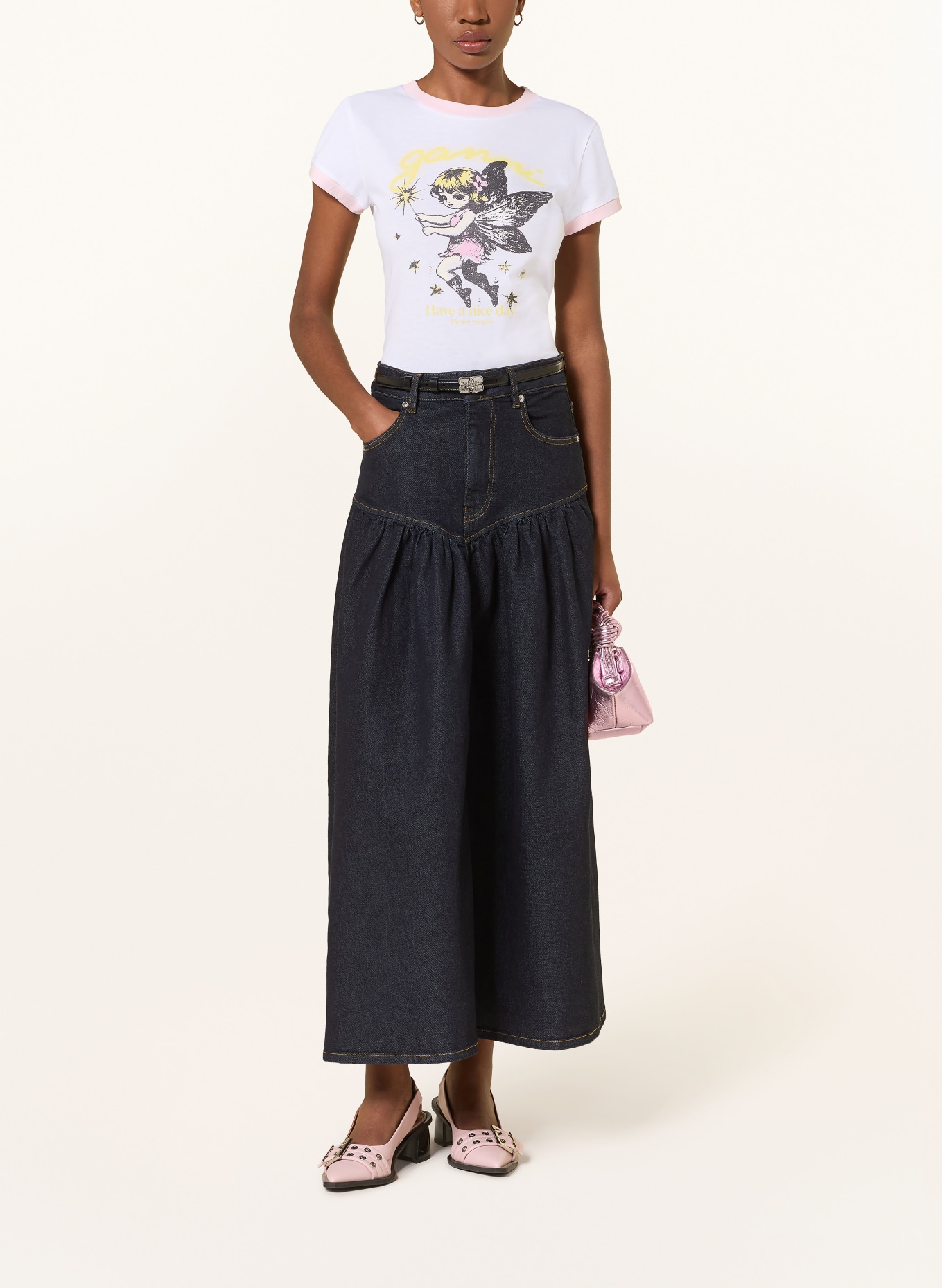 GANNI Jeansrock: DUNKELBLAU