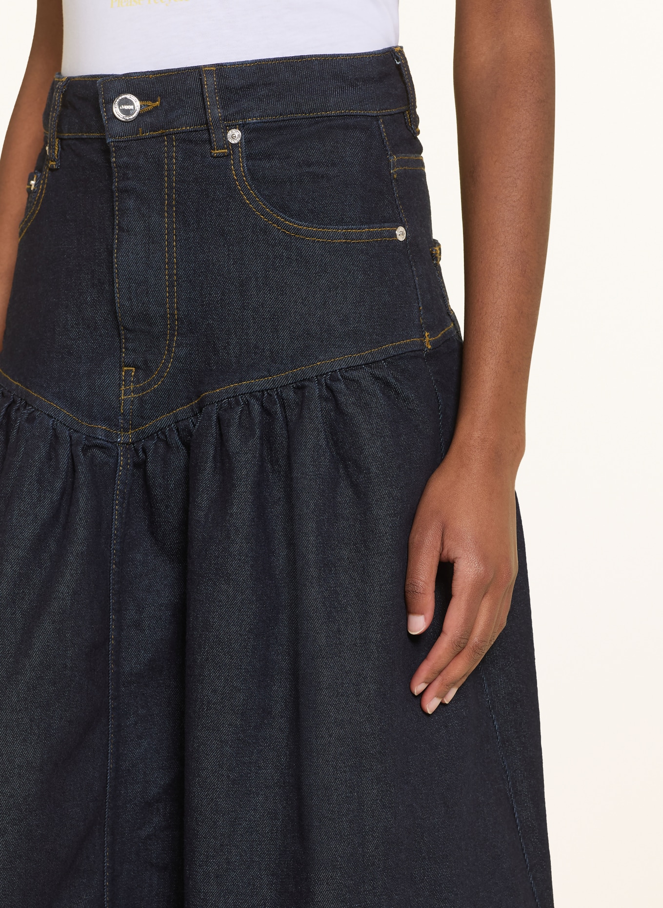 GANNI Jeansrock: DUNKELBLAU