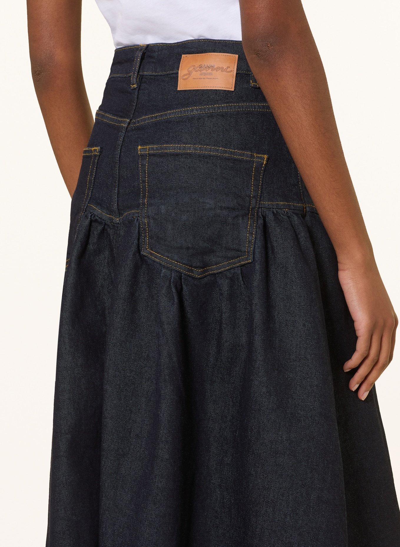 GANNI Jeansrock: DUNKELBLAU