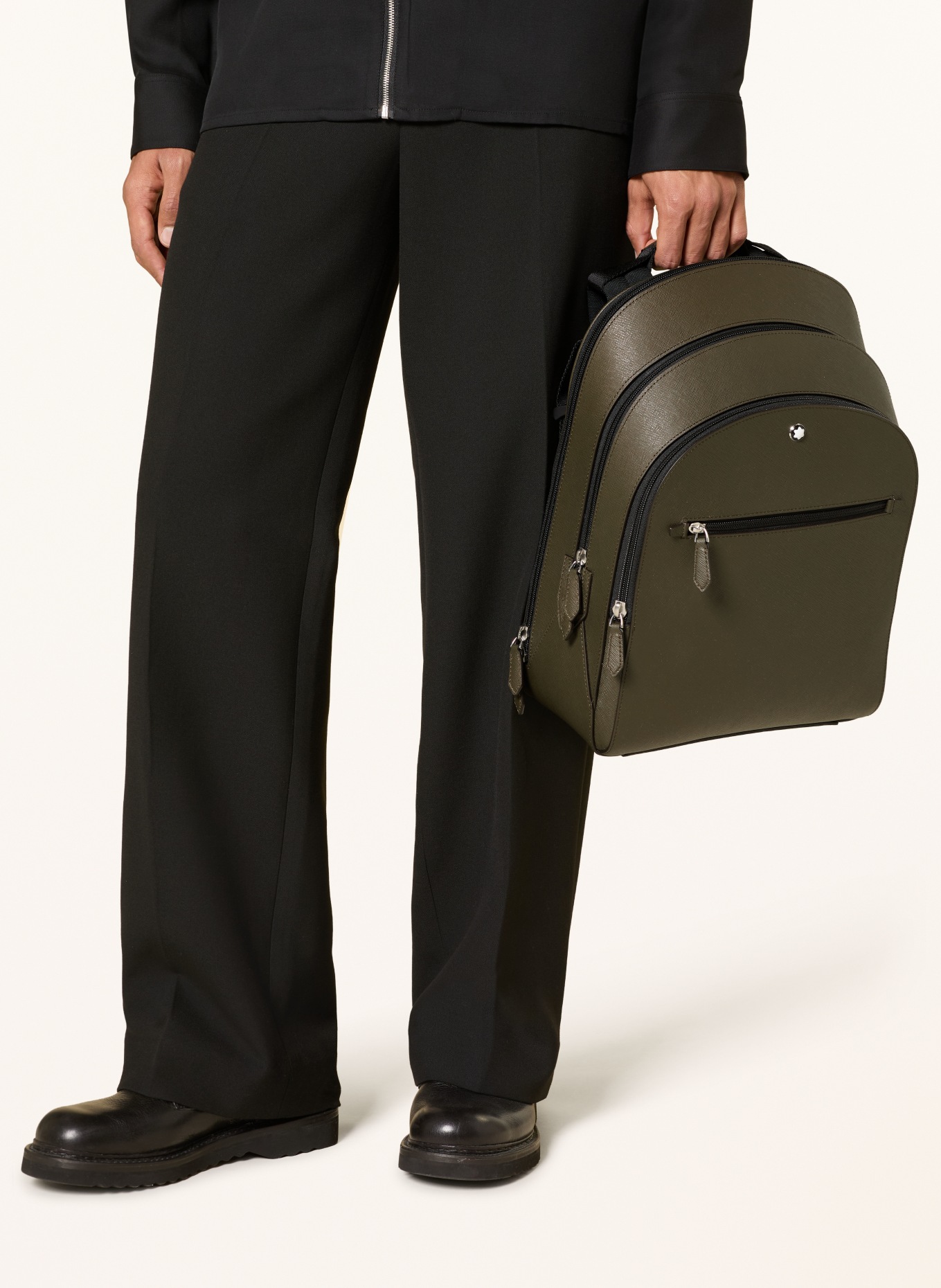 MONTBLANC Saffiano Backpack MEDIUM: OLIVE