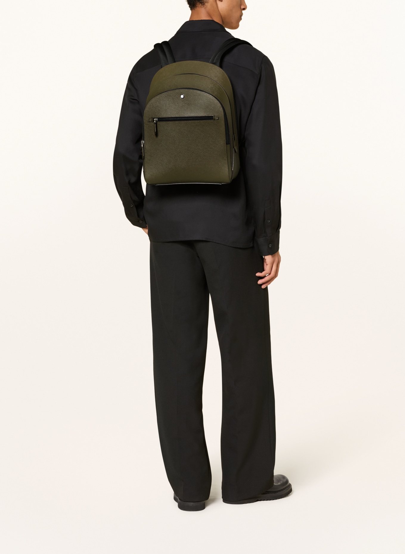 MONTBLANC Saffiano Backpack MEDIUM: OLIVE