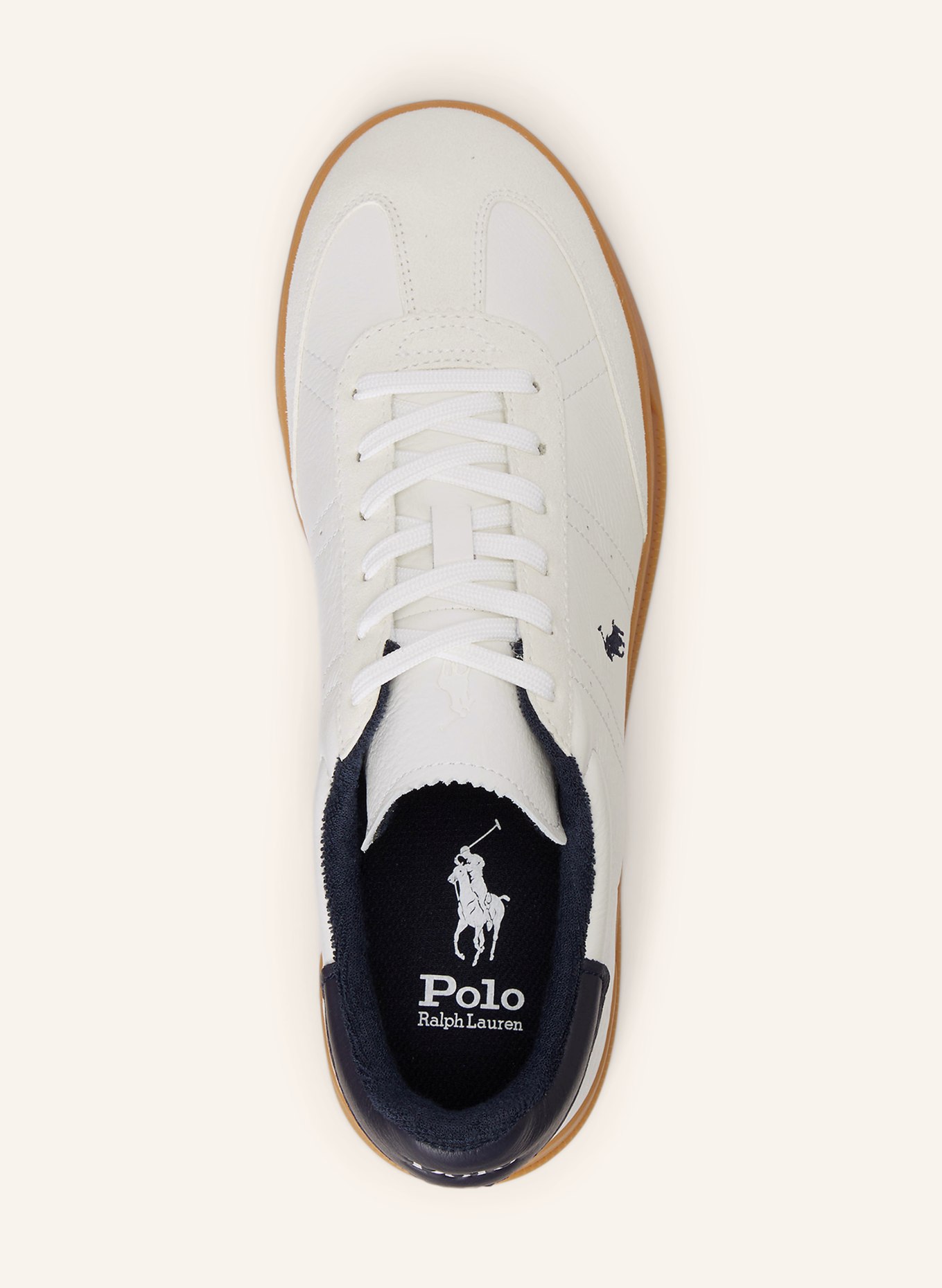 POLO RALPH LAUREN Sneaker: WEISS / DUNKELBLAU