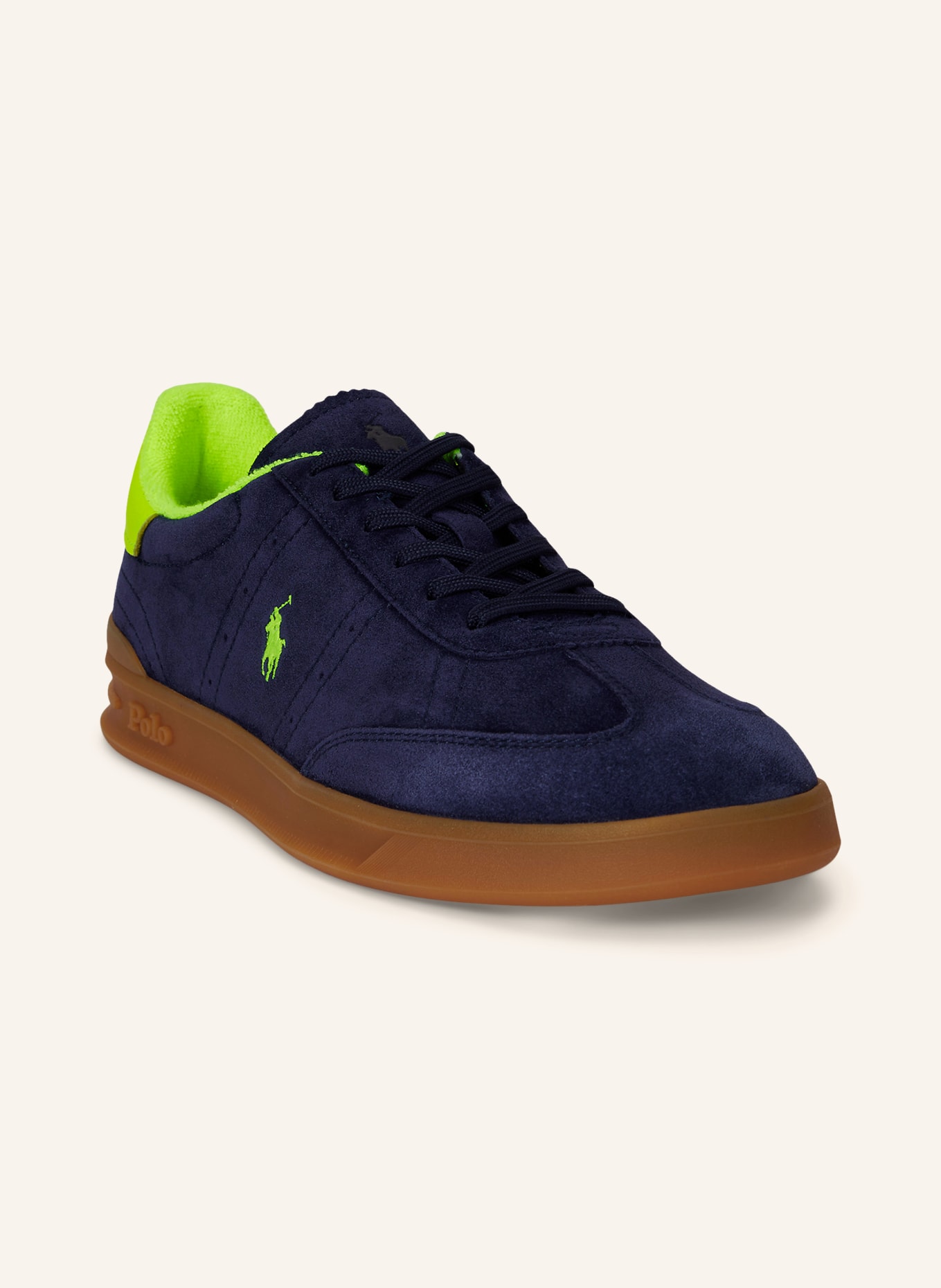 POLO RALPH LAUREN Sneaker: DUNKELBLAU / NEONGELB