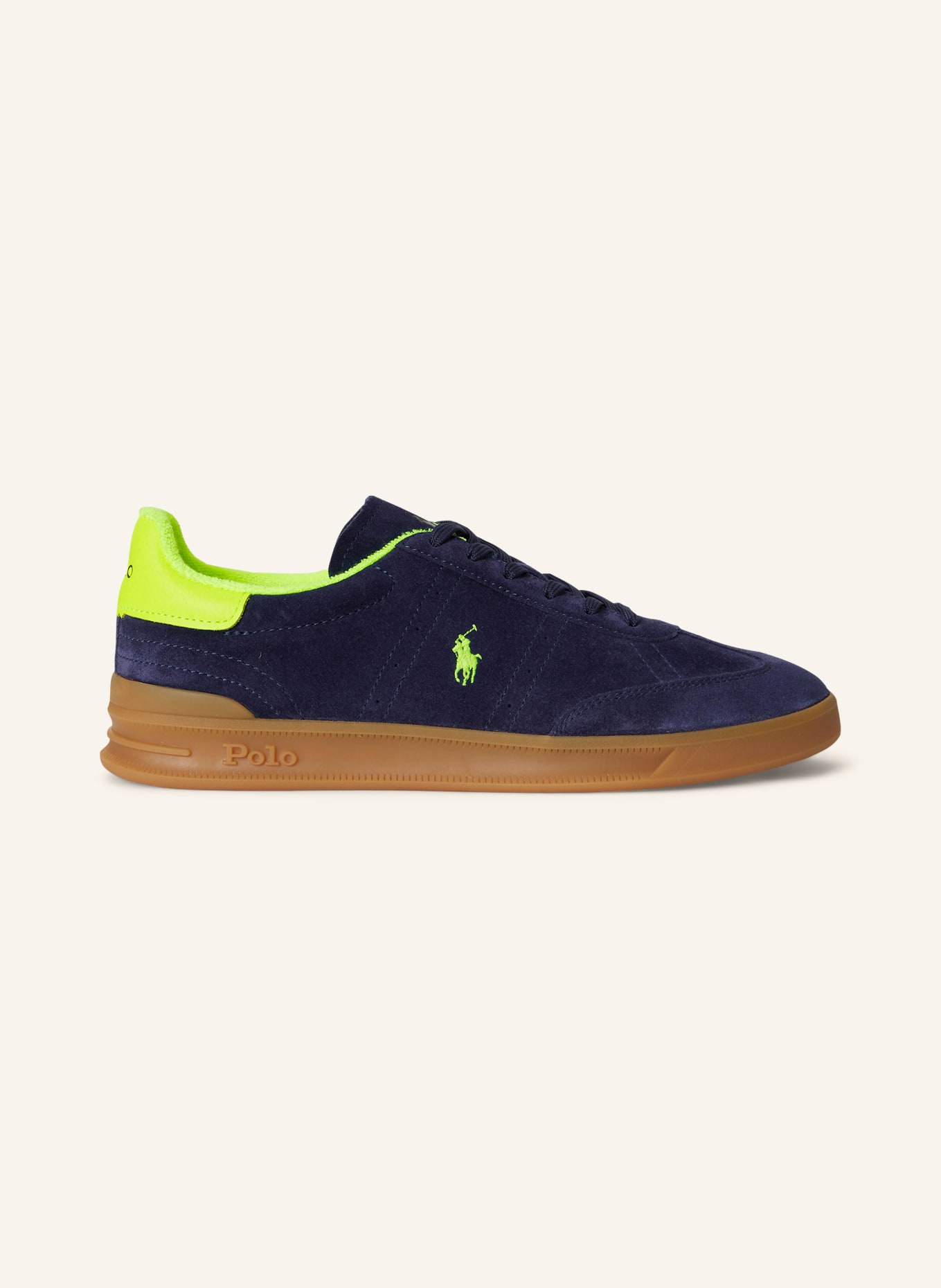 POLO RALPH LAUREN Sneaker: DUNKELBLAU / NEONGELB