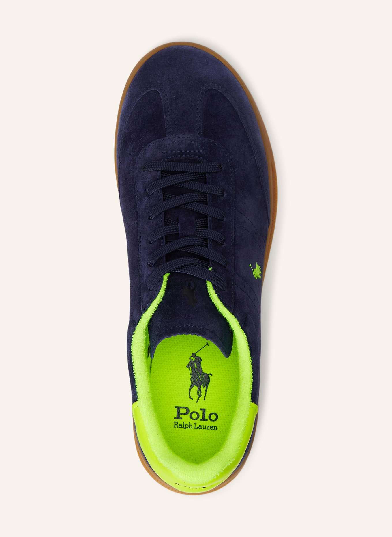 POLO RALPH LAUREN Sneaker: DUNKELBLAU / NEONGELB