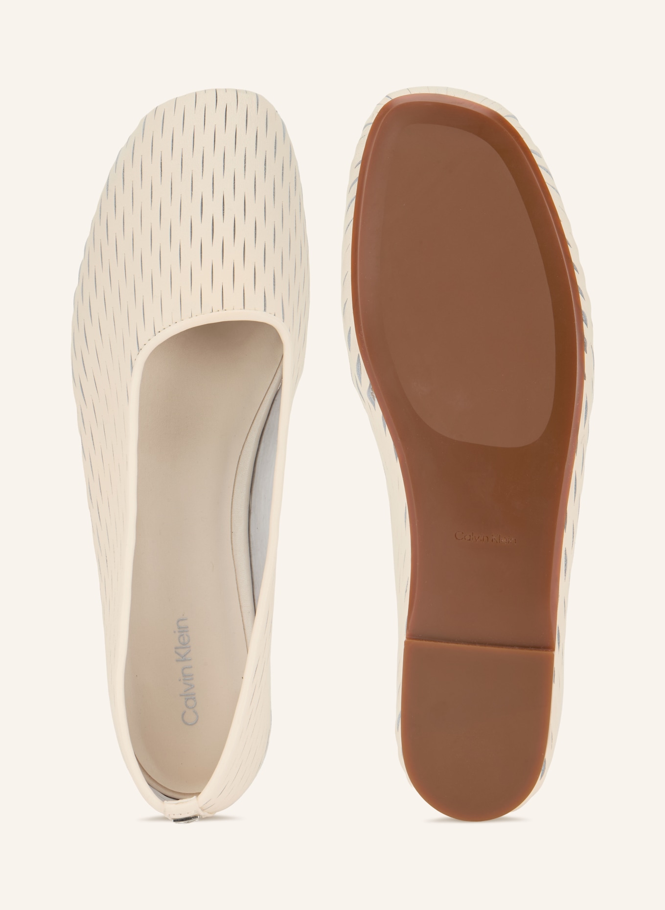 Calvin Klein Baleriny OBLIQUE: KREMOWY