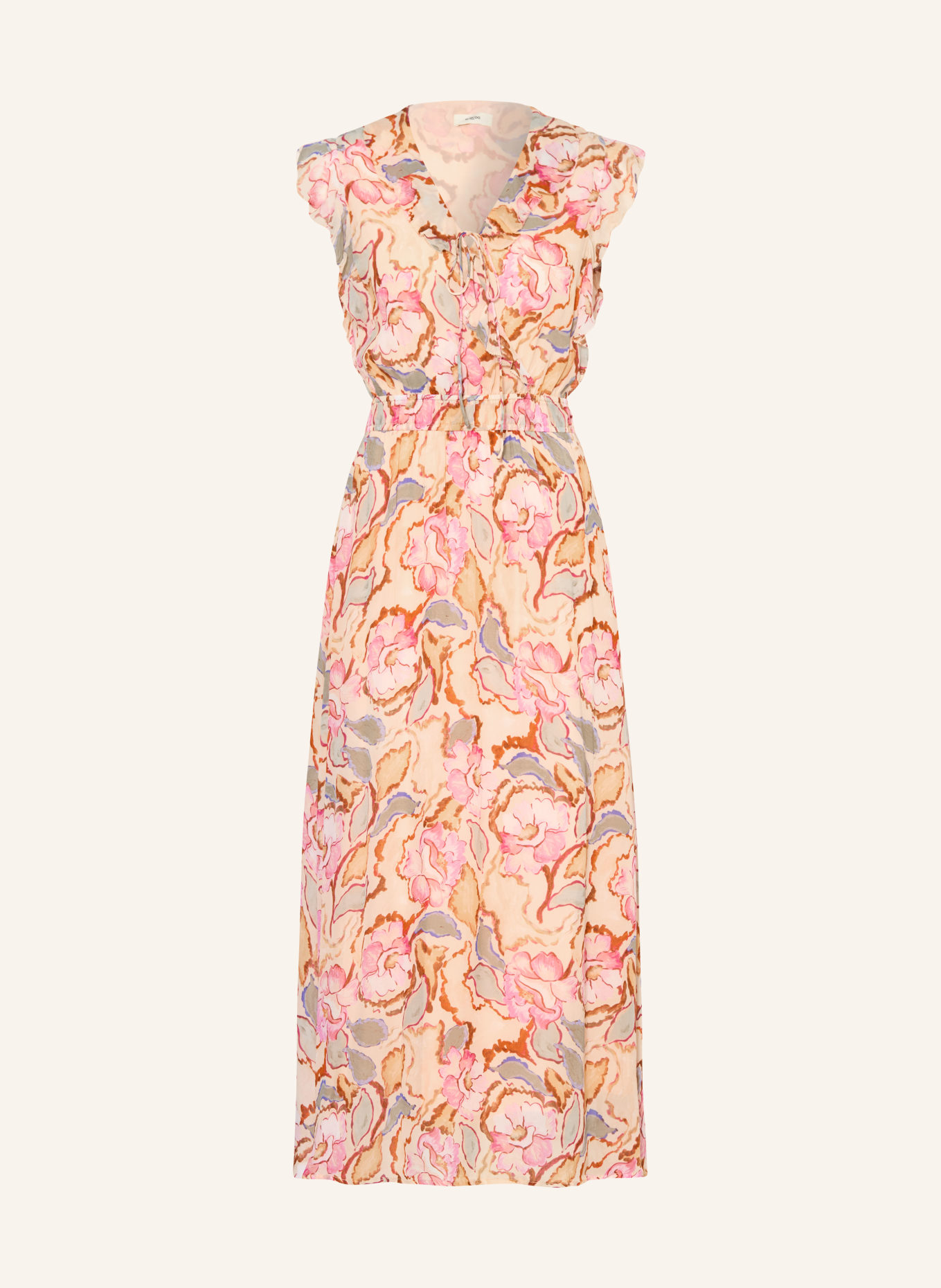 SUNCOO Šaty CALI: RŮŽOVÁ / HNĚDÁ / SVĚTLE ZELENÁ