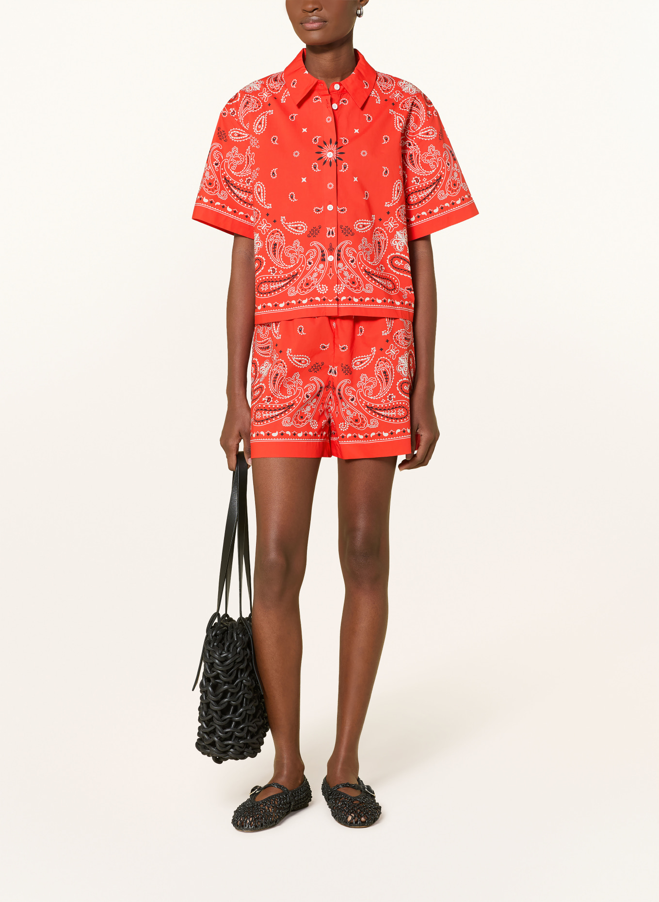 SUNCOO Šortky BAHIA: ČERVENÁ / BÍLÁ / ČERNÁ