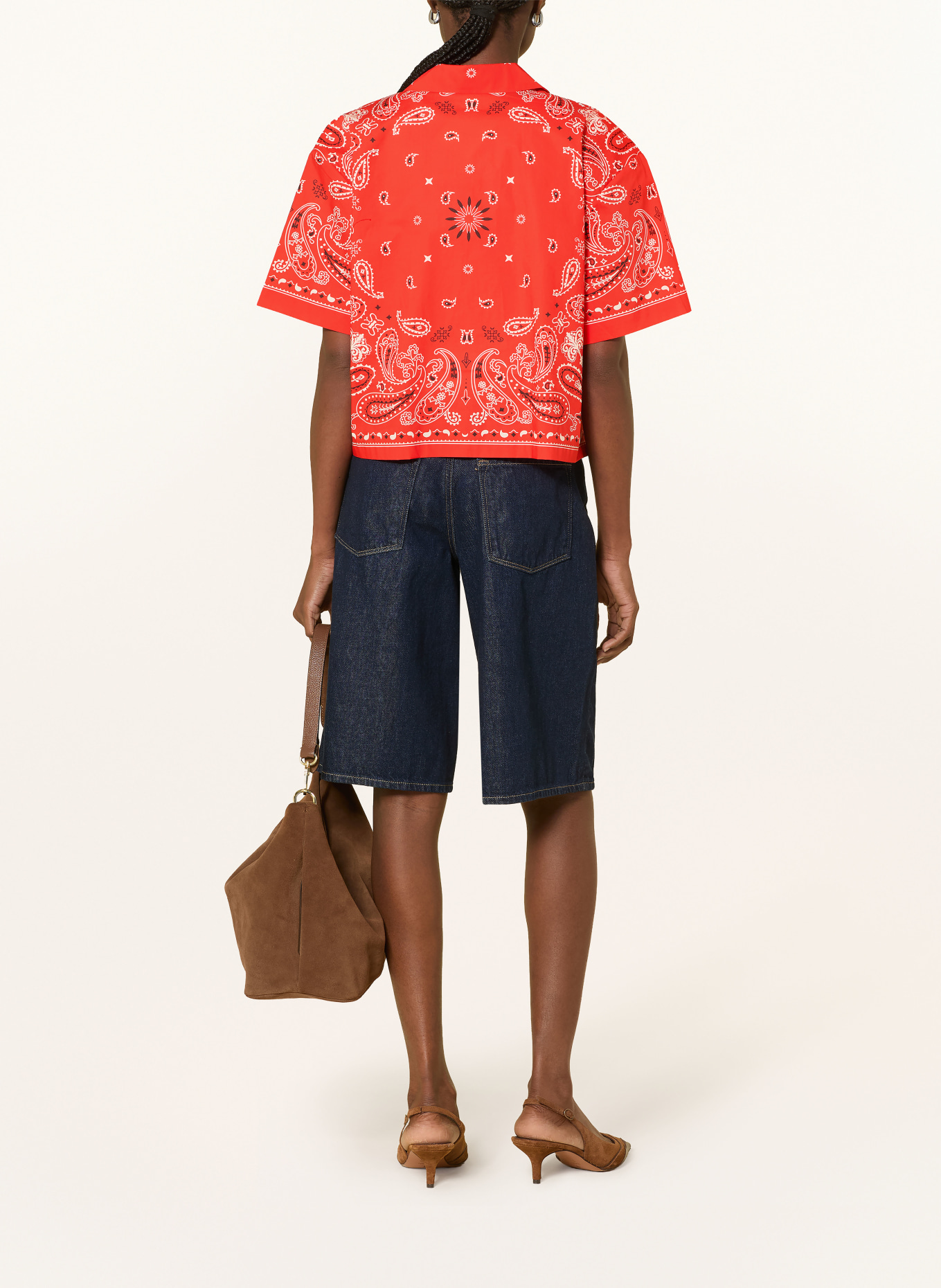 SUNCOO Overhemdblouse LUZ: ROOD / WIT / ZWART