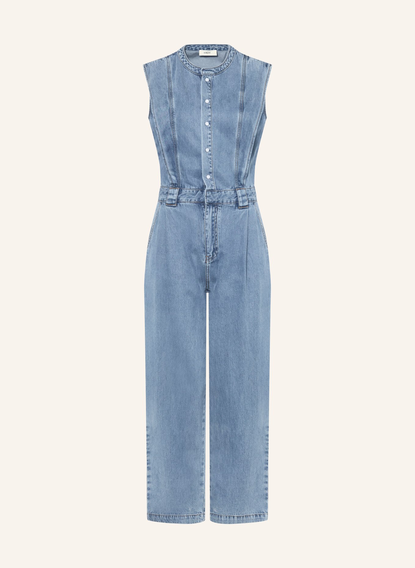 SUNCOO TIA Denim Jumpsuit: BLUE