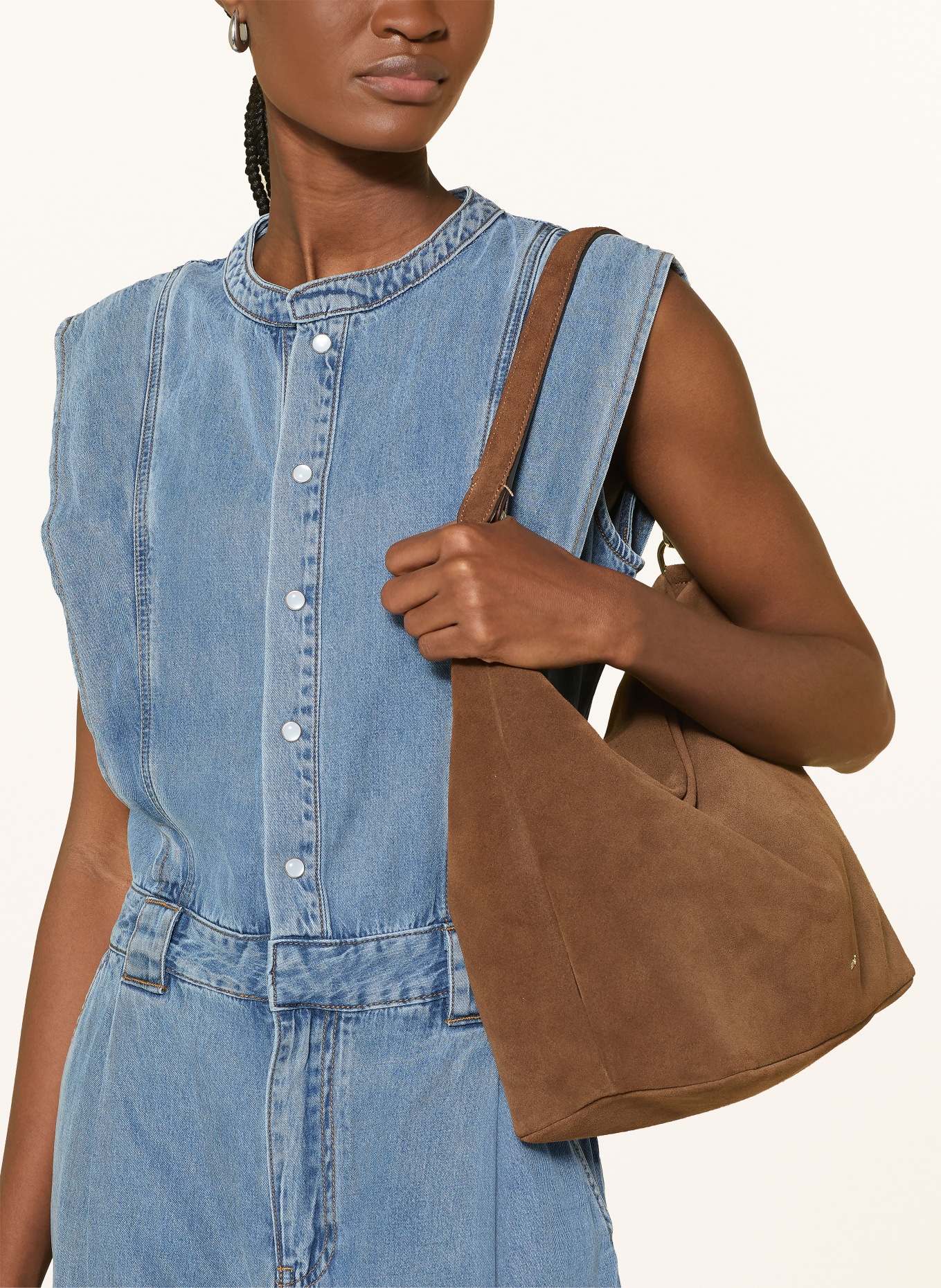SUNCOO TIA Denim Jumpsuit: BLUE
