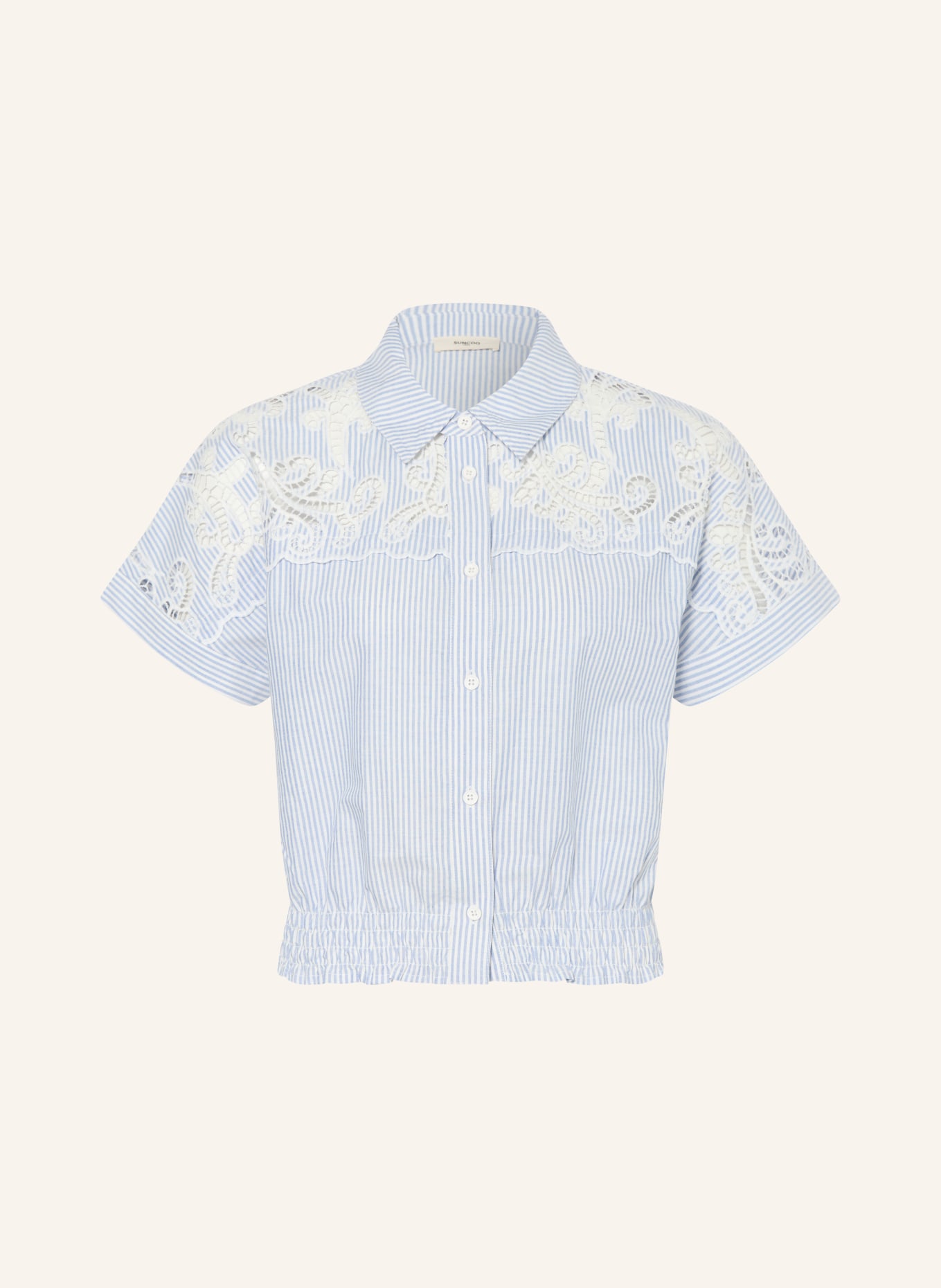 SUNCOO Hemdbluse LOIITA: HELLBLAU / WEISS