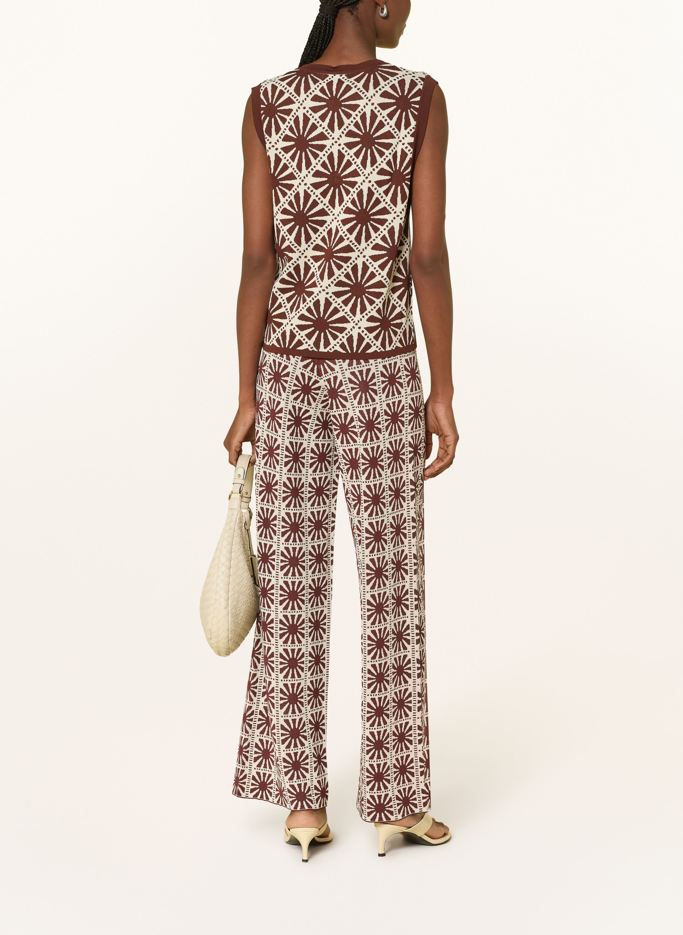 SUNCOO Strickweste GINEA: BRAUN / WEISS