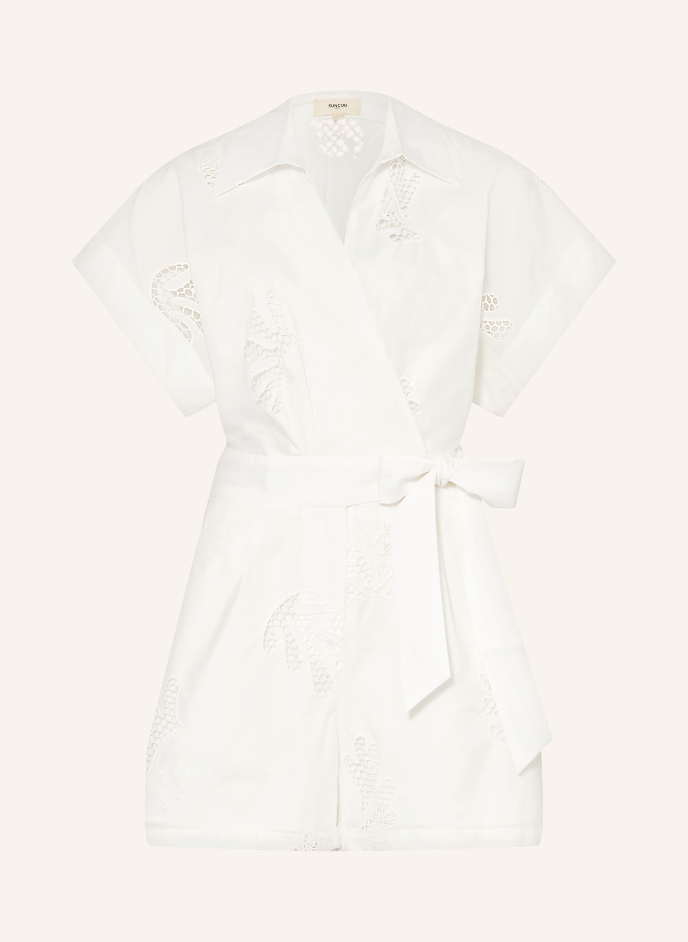 SUNCOO Kombinéza TRACY v zavinovacím stylu s děrovanou krajkou: REŽNÁ