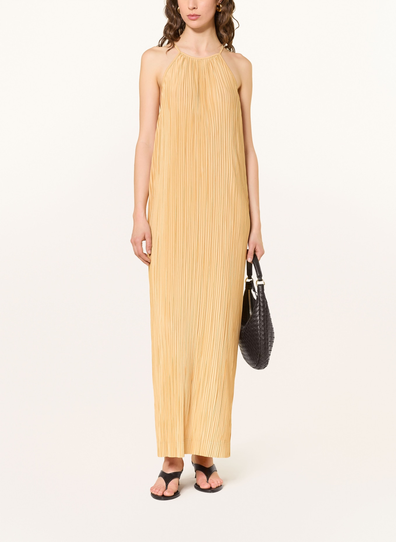 ESTHÉ Plisséjurk PLEATED HALTER: CAMEL