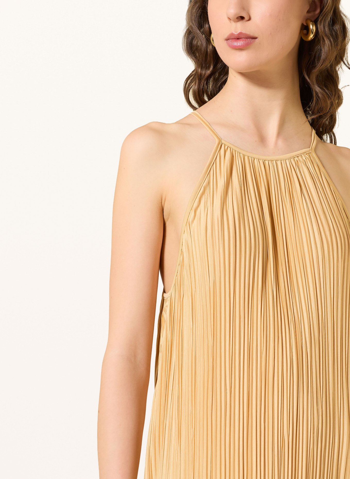 ESTHÉ Plisséjurk PLEATED HALTER: CAMEL