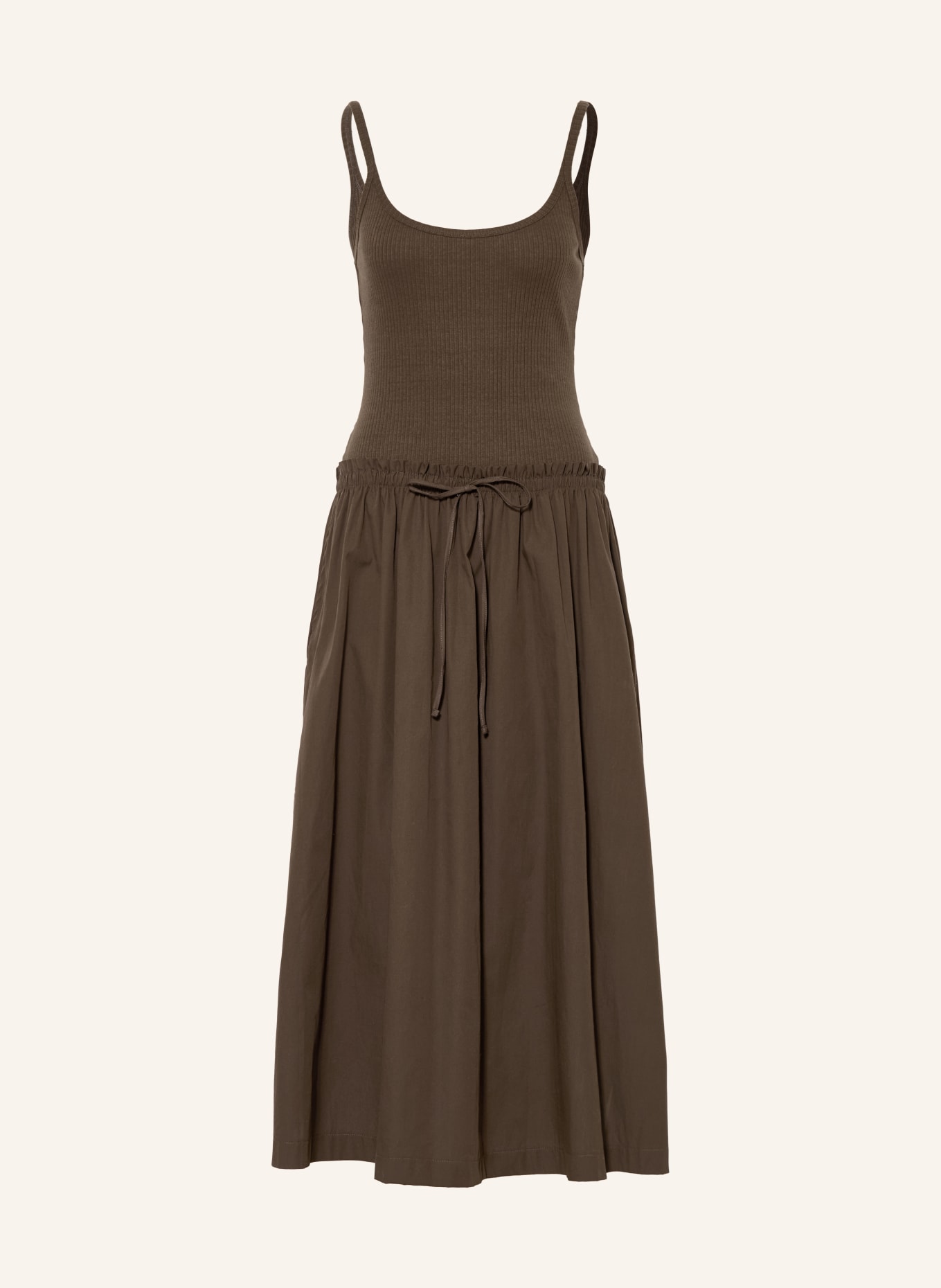 ESTHÉ Jurk van gemengde materialen: BRUIN