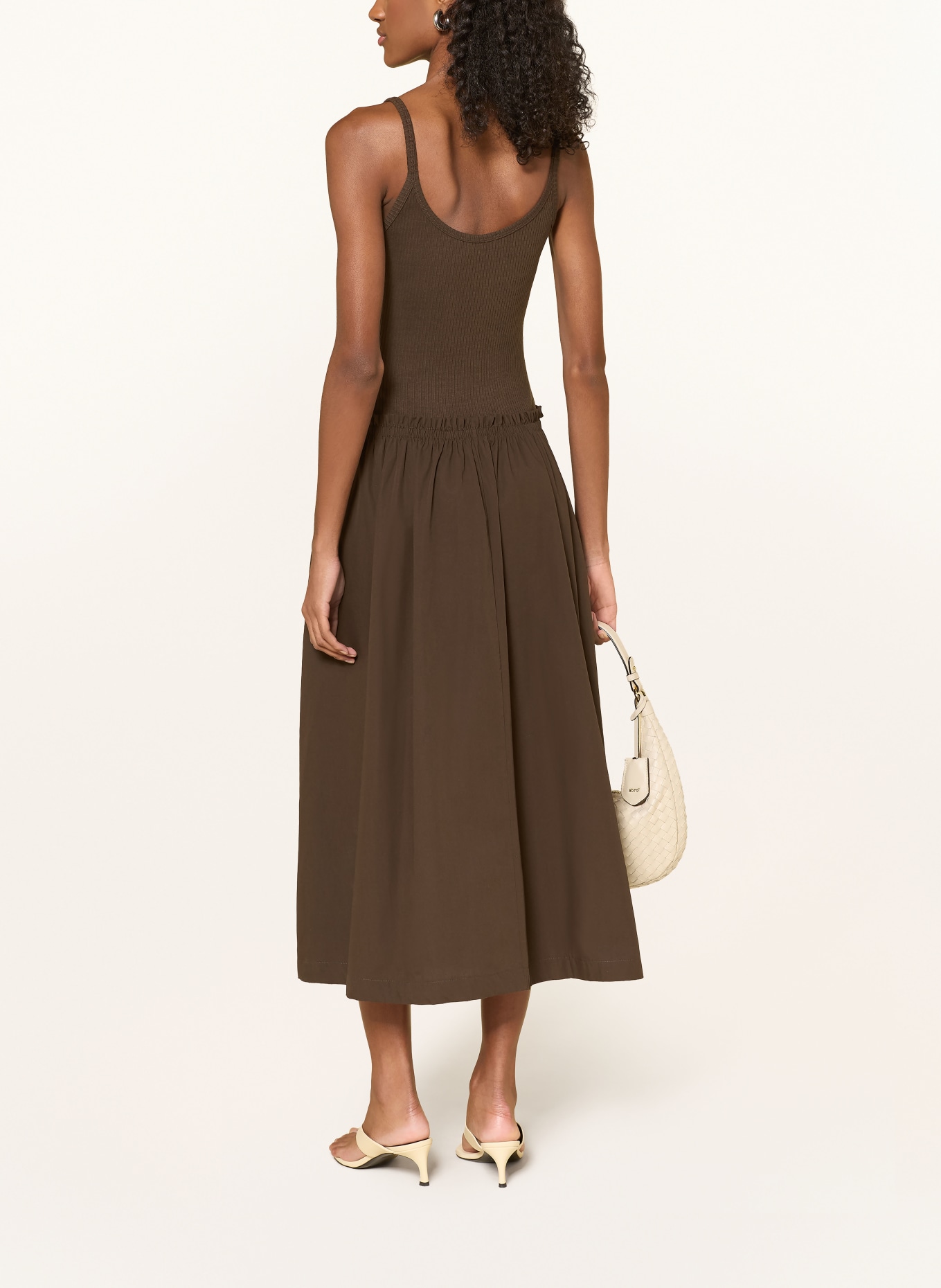 ESTHÉ Jurk van gemengde materialen: BRUIN