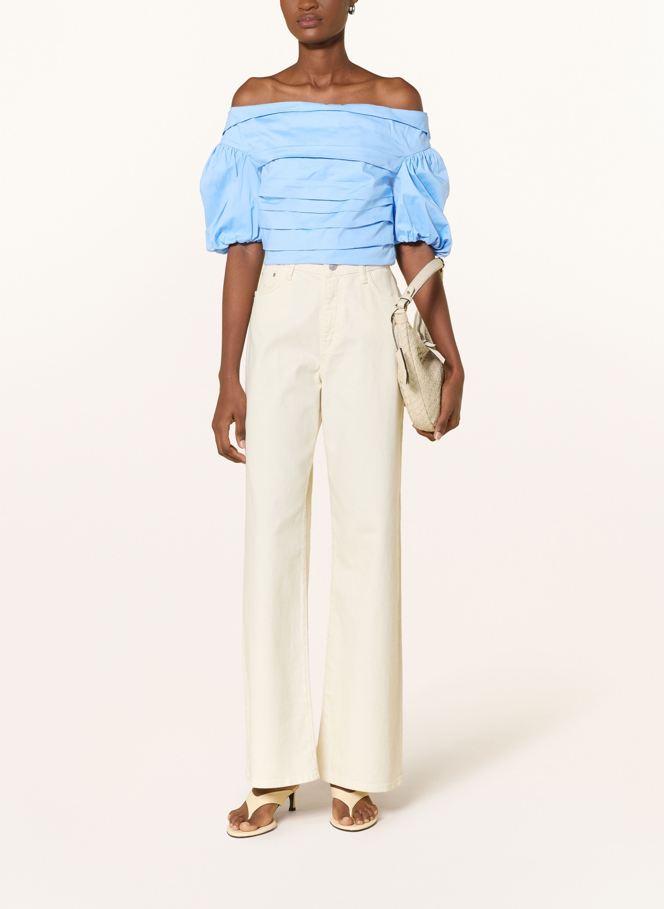 ESTHÉ Chemisier à épaules dénudées: BLEU