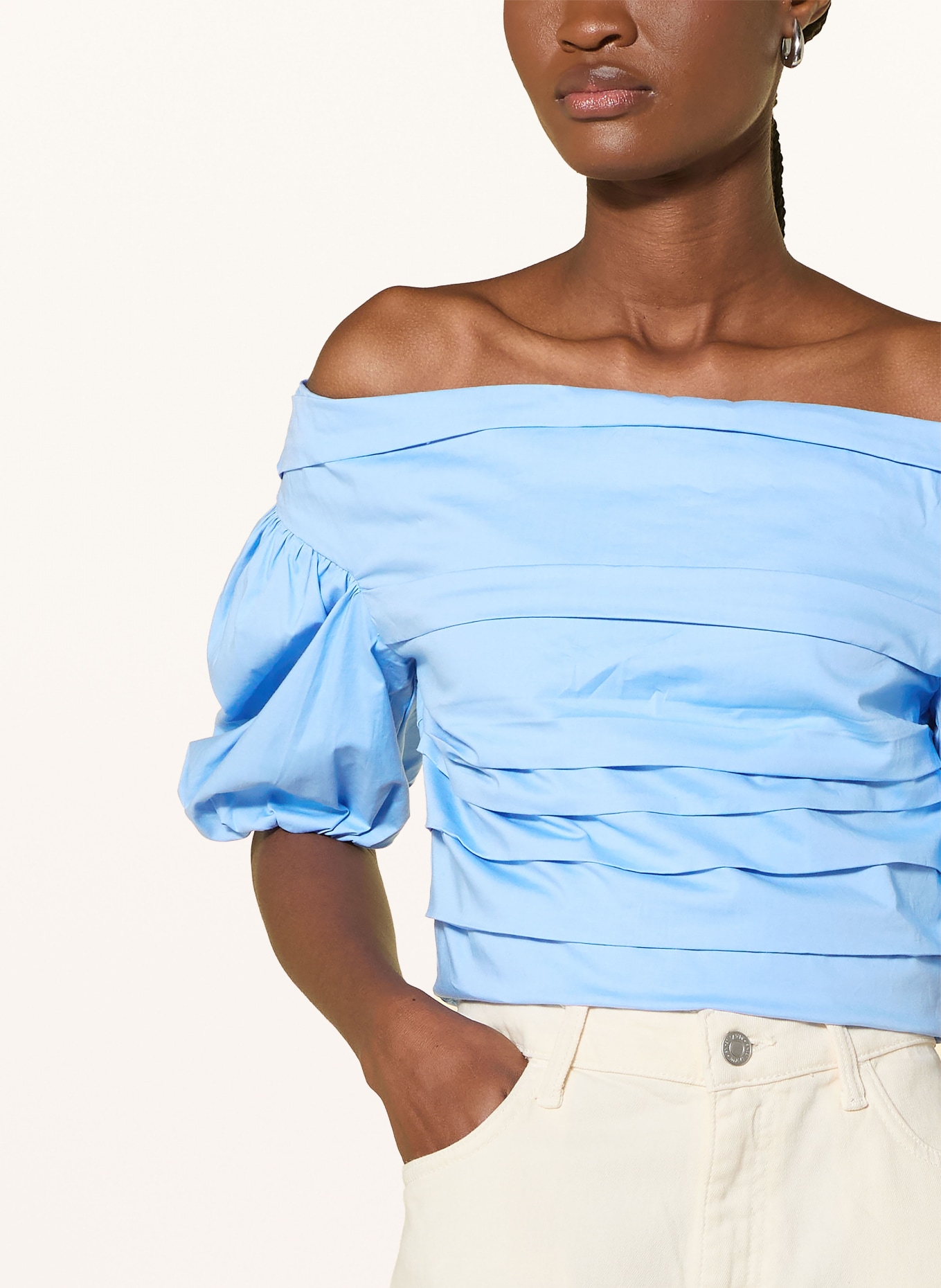 ESTHÉ Chemisier à épaules dénudées: BLEU