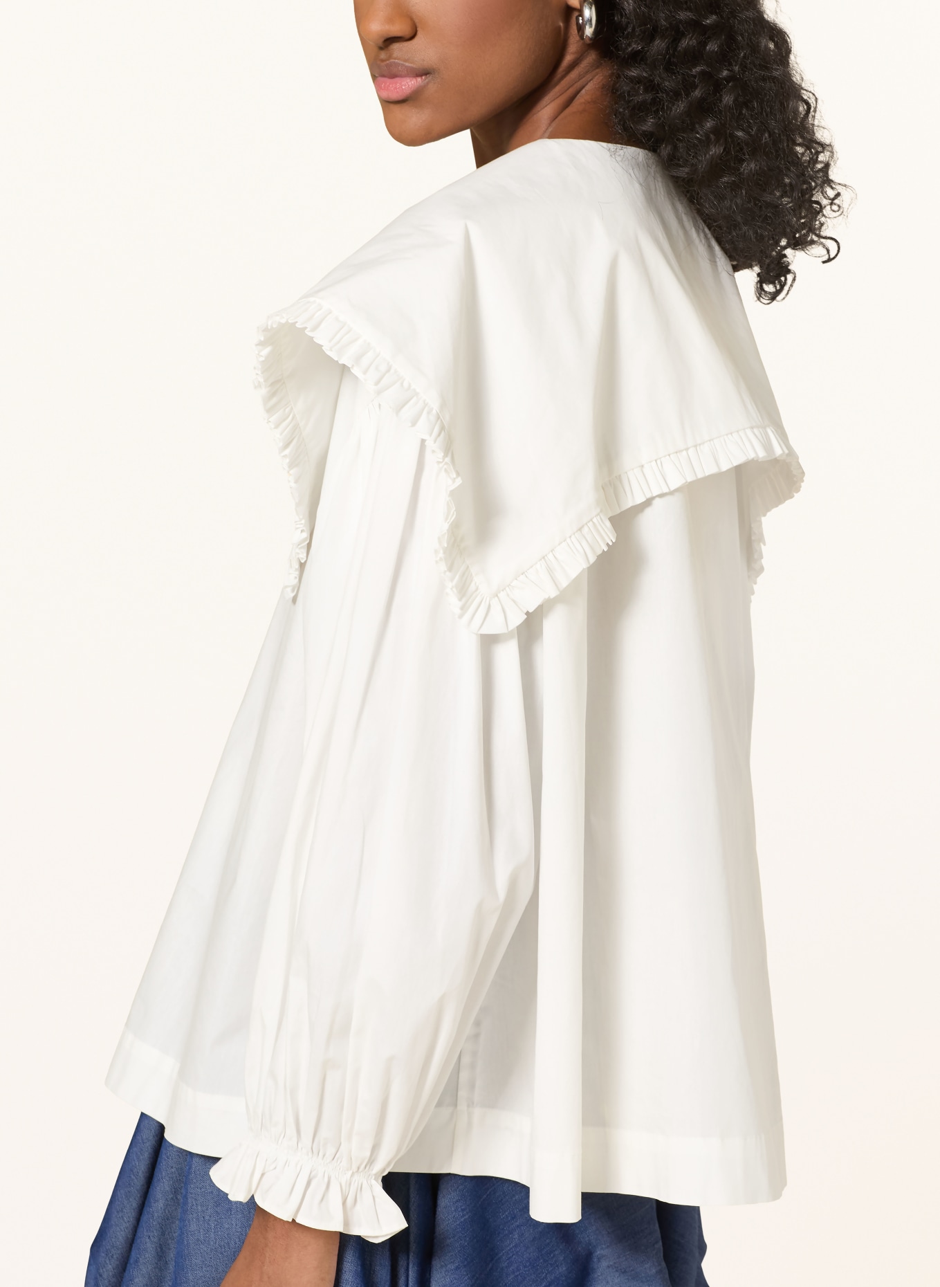 ESTHÉ Blůza s volánky: BÍLÁ