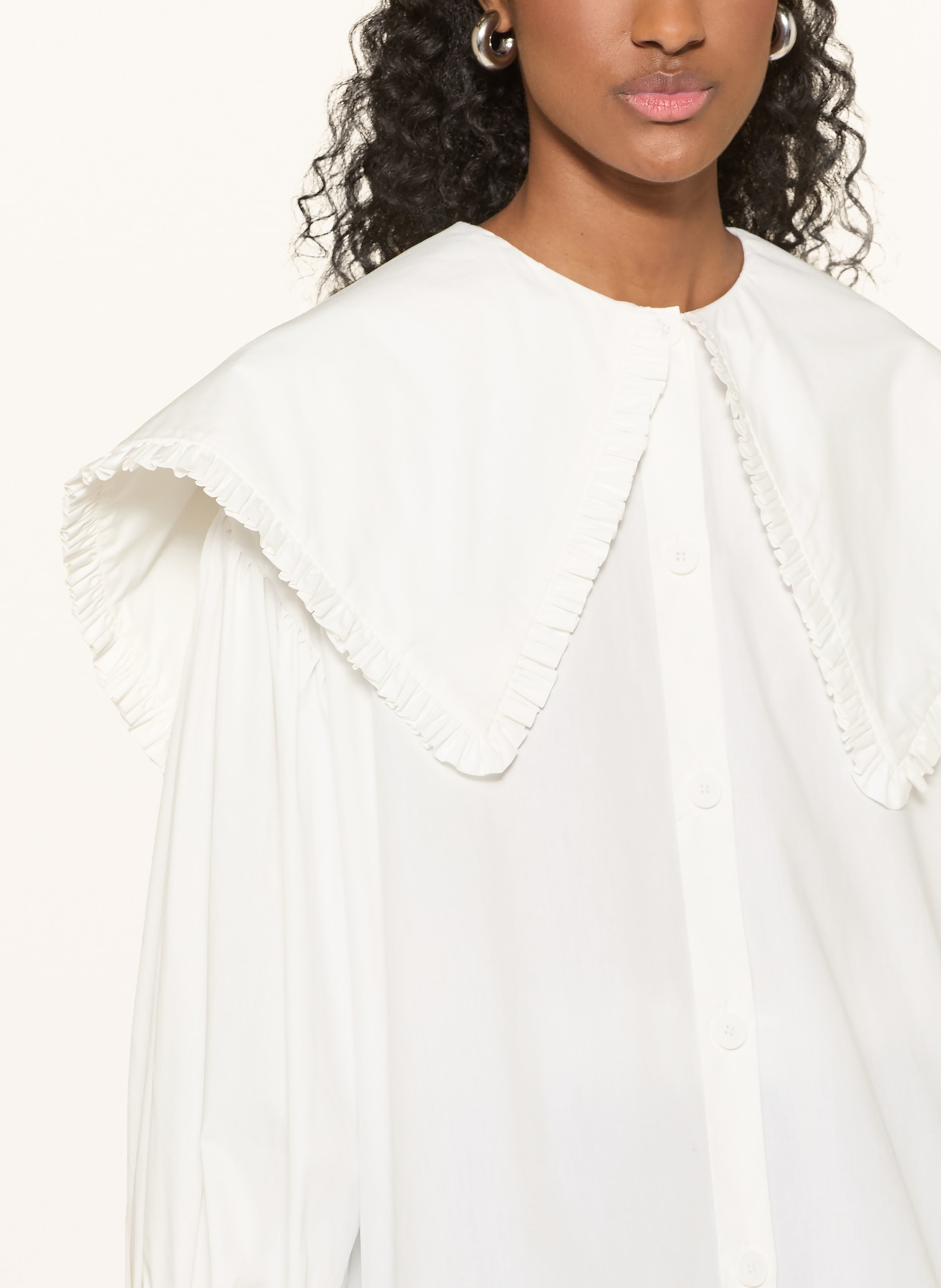 ESTHÉ Blůza s volánky: BÍLÁ