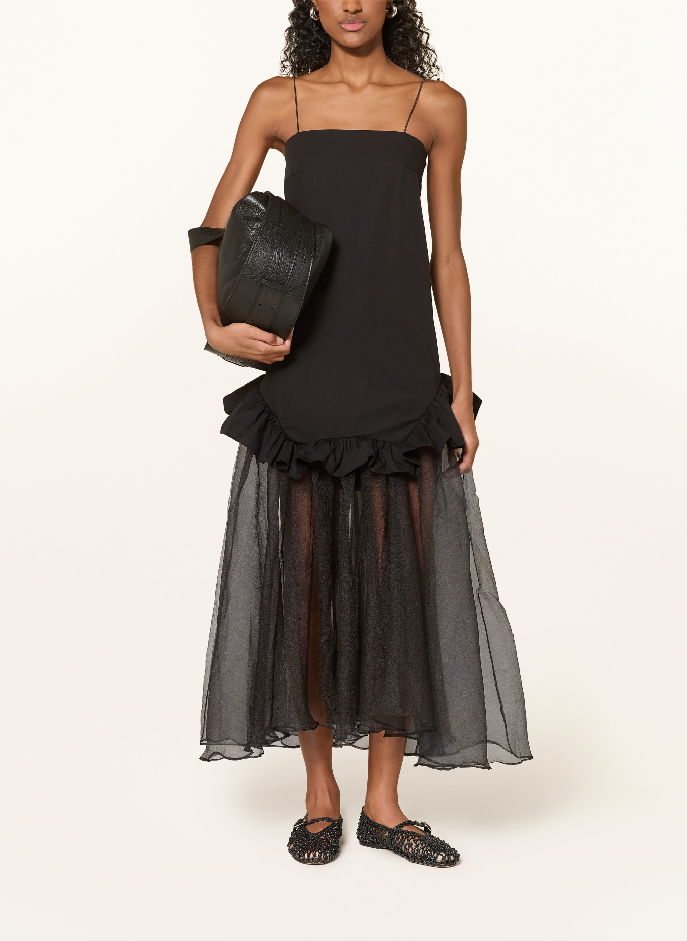 ESTHÉ Šaty s volánky: ČERNÁ