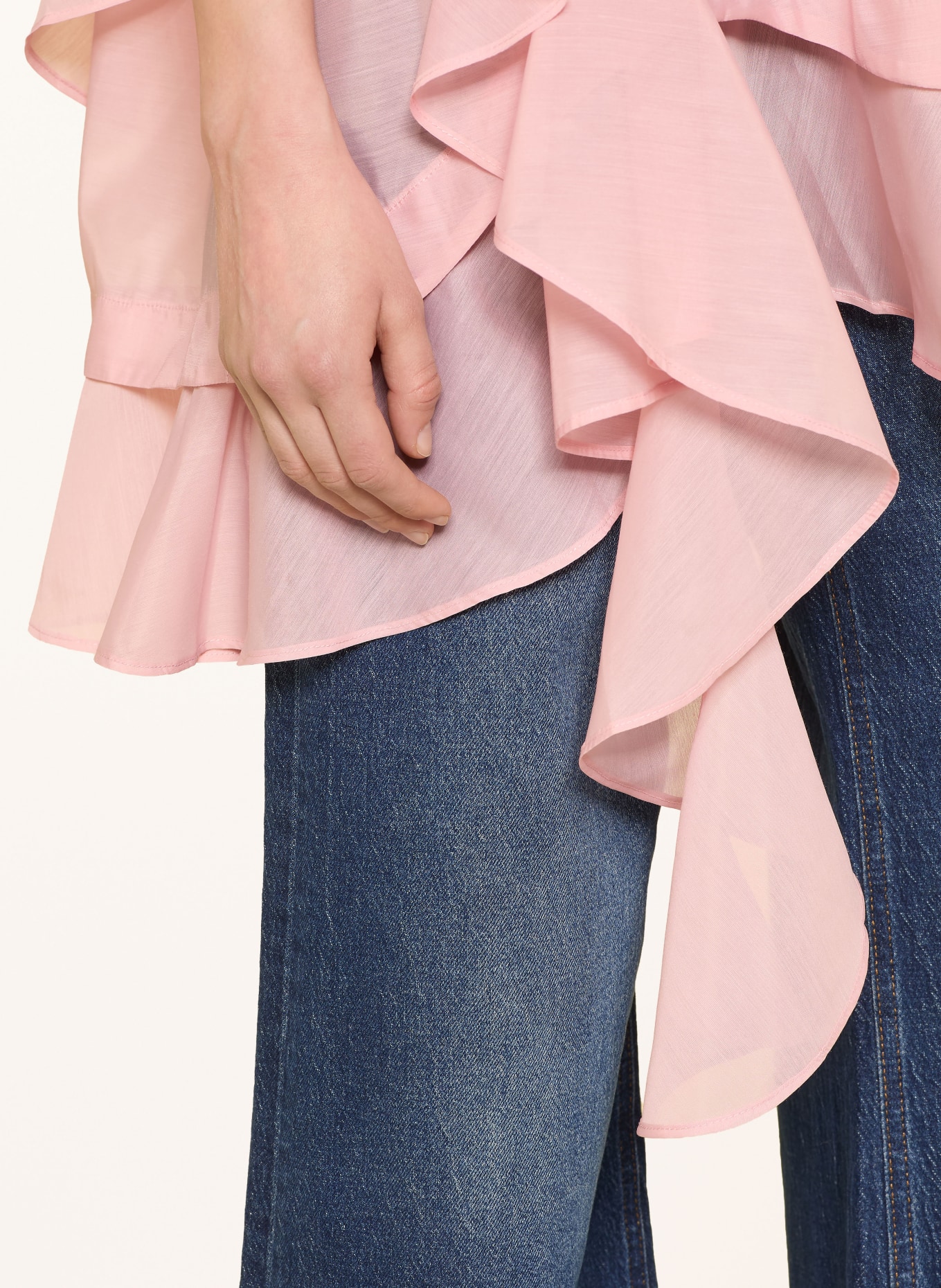 ESTHÉ Chemisier oversize à volants: ROSÉ