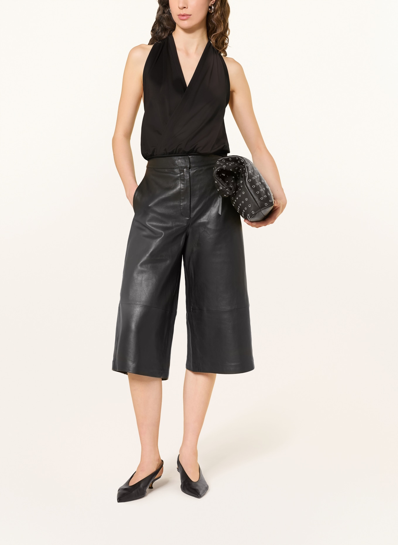 ESTHÉ Top w stylu kopertowym: CZARNY