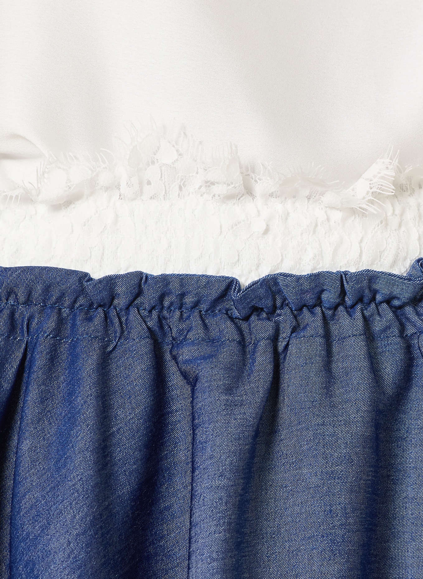 ESTHÉ Jupe en dentelle: BLEU / BLANC