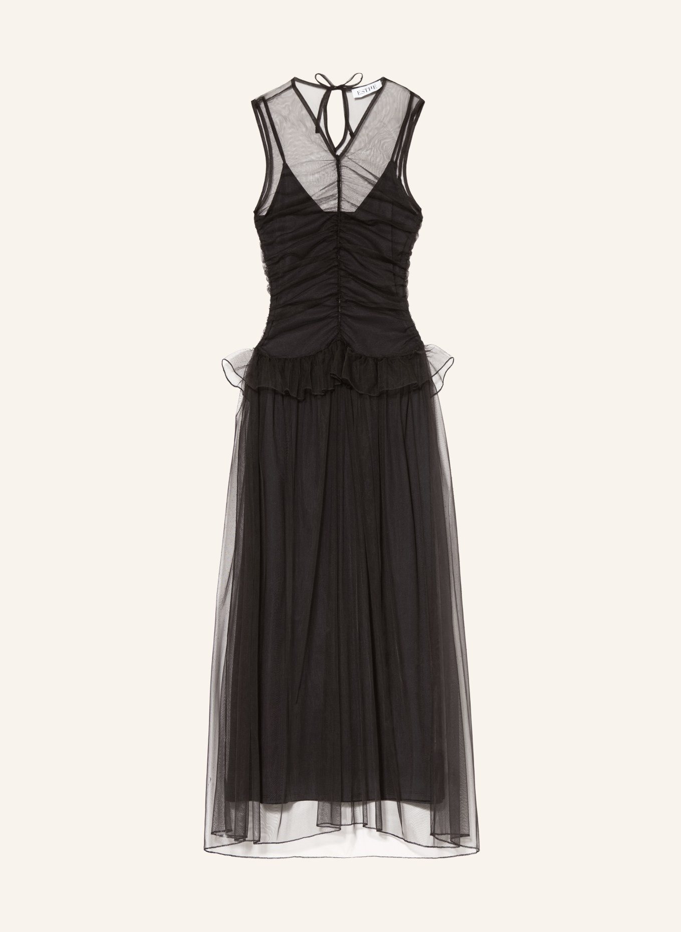 ESTHÉ Šaty s volánky: ČERNÁ