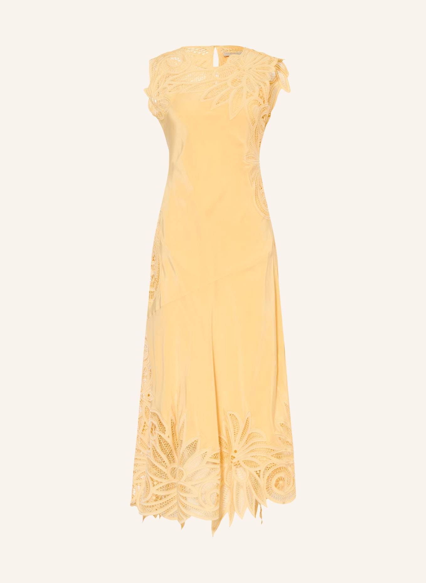 ULLA JOHNSON Kleid IDRA aus Lochspitze: GELB