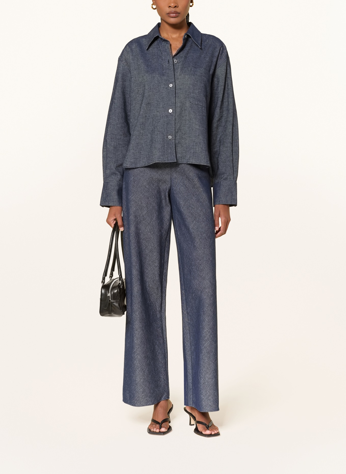 VINCE Jeansbluse: DUNKELBLAU