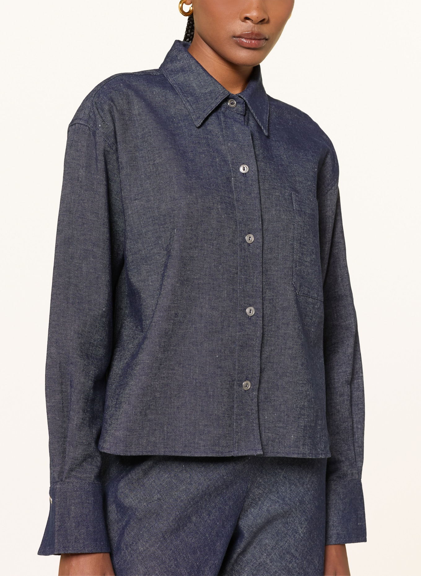 VINCE Jeansbluse: DUNKELBLAU