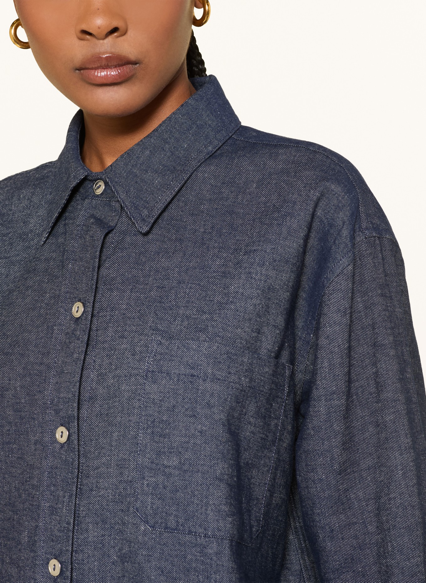 VINCE Jeansbluse: DUNKELBLAU