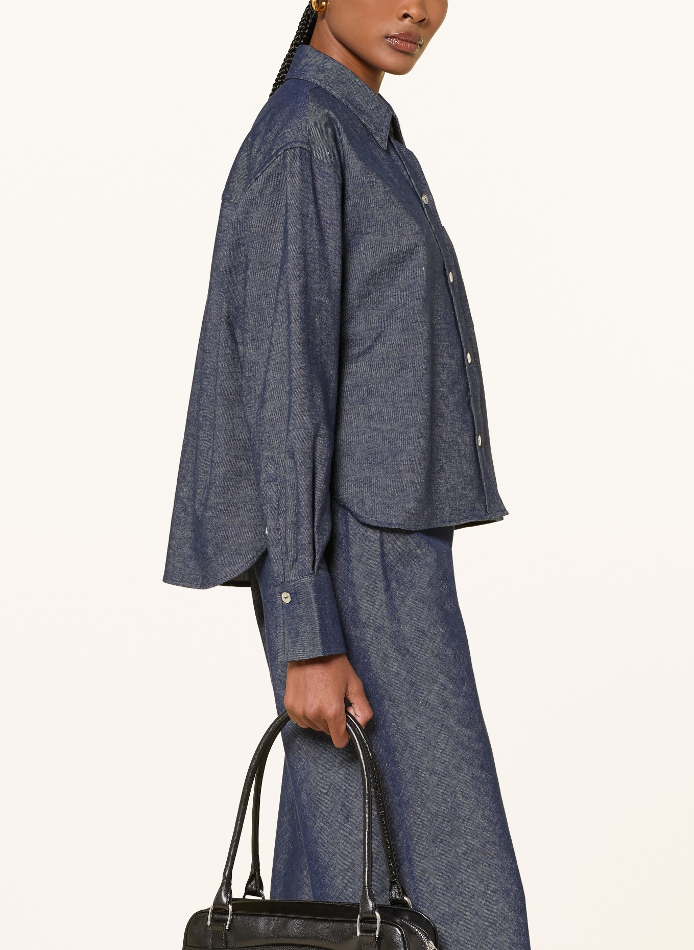 VINCE Jeansbluse: DUNKELBLAU