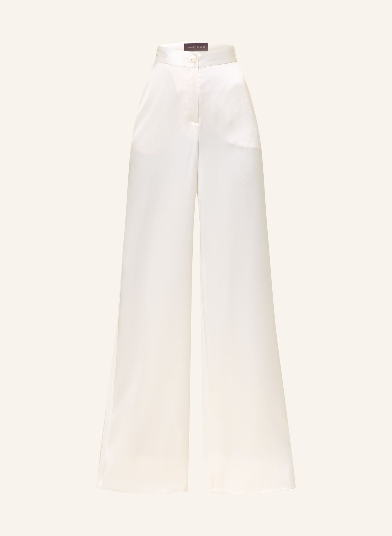TALBOT RUNHOF Saténové kalhoty s galonovými pruhy: BÍLÁ