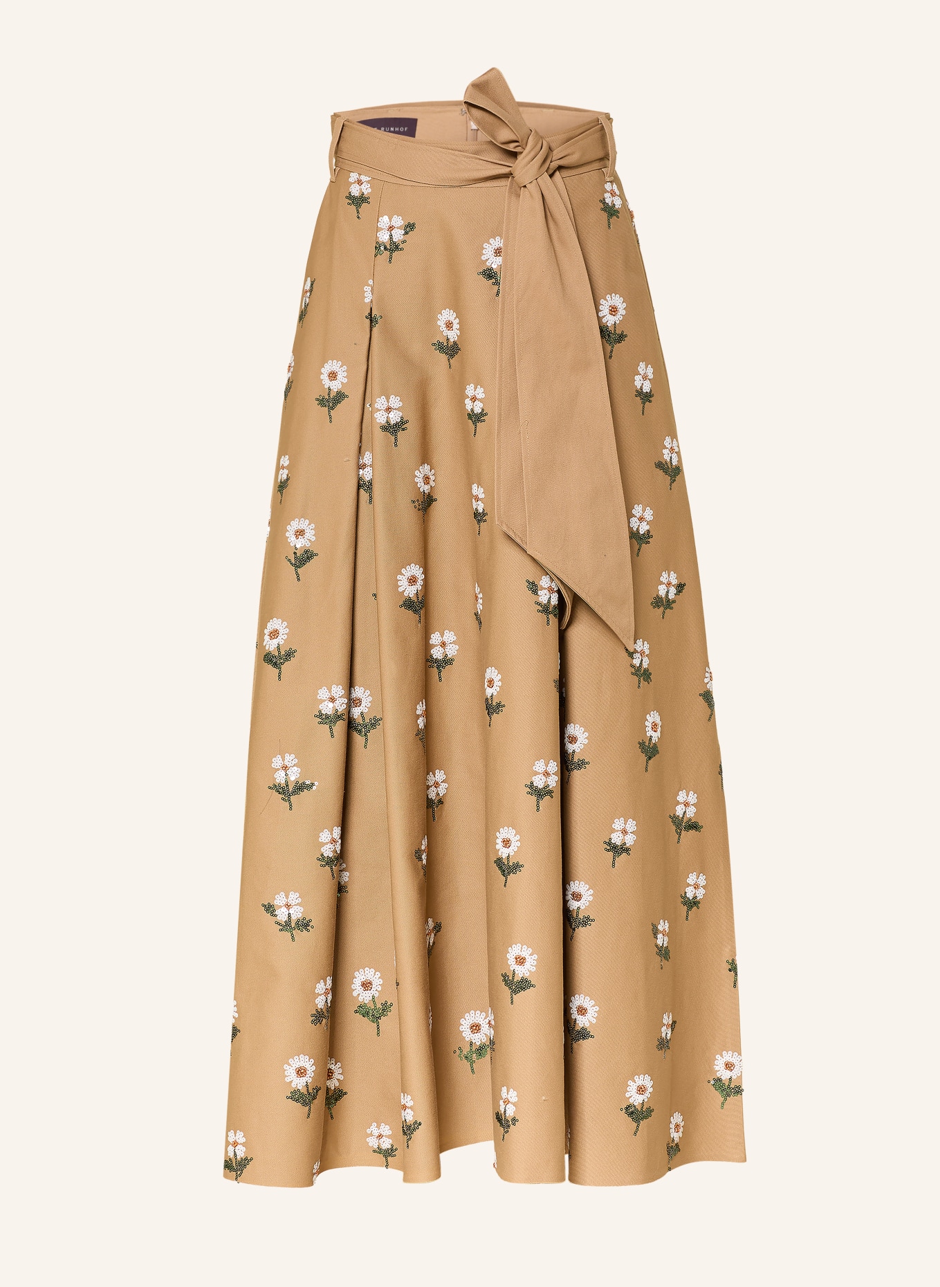 TALBOT RUNHOF Rock mit Pailletten: CAMEL / GRÜN / WEISS