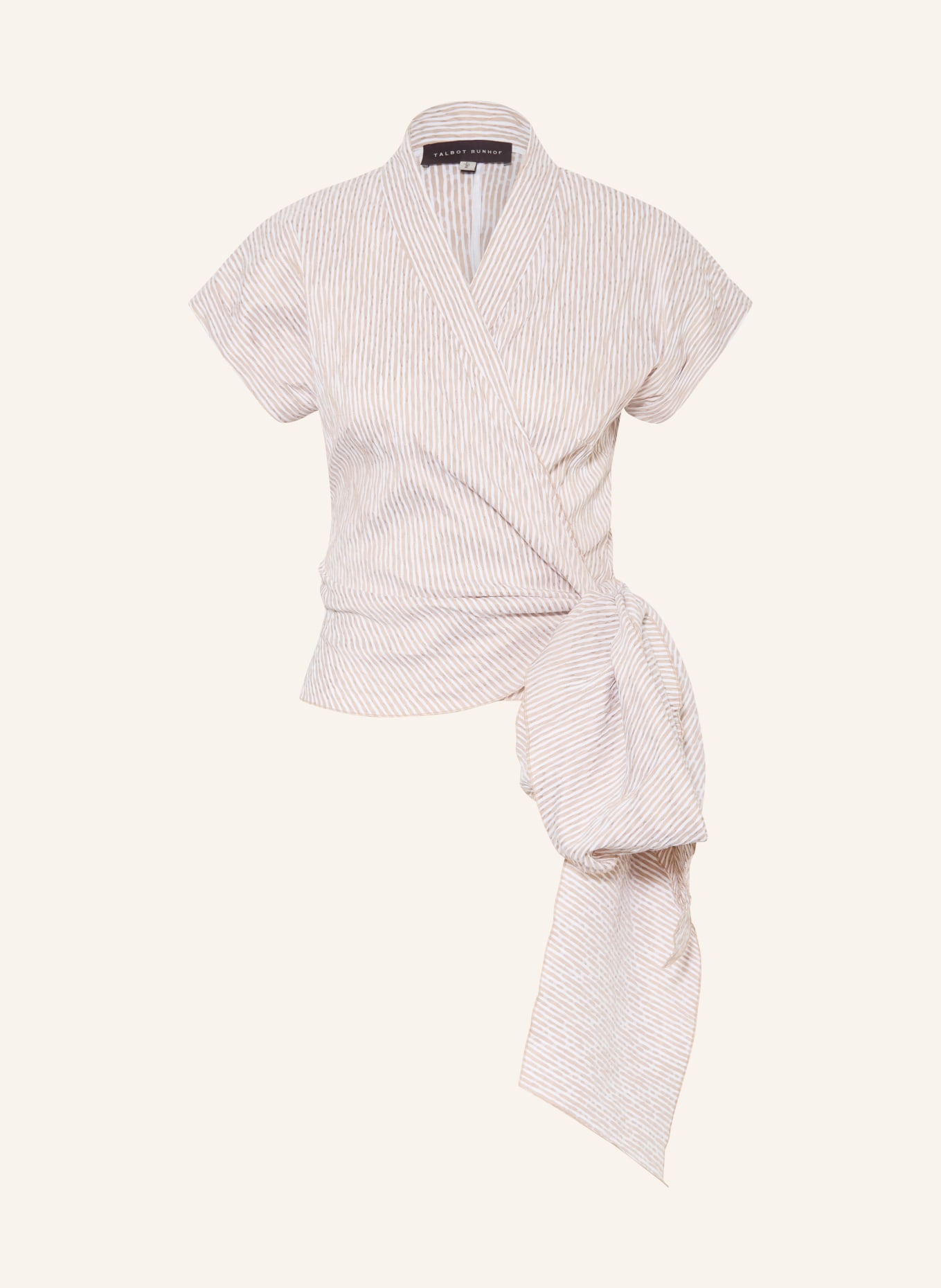 TALBOT RUNHOF Wrap-around top: TAUPE / ECRU