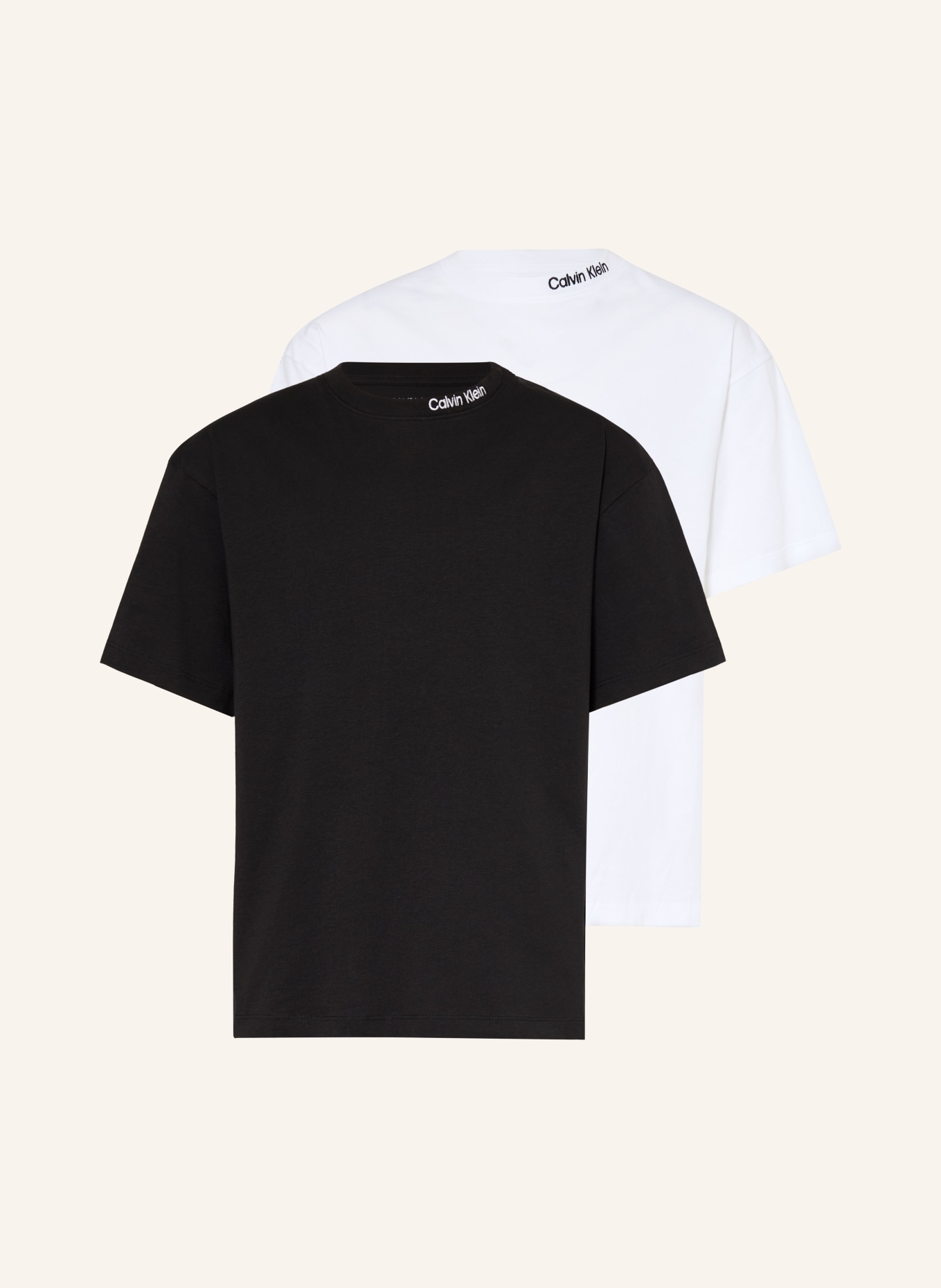 Calvin Klein Balení 2 ks triček: BÍLÁ / ČERNÁ