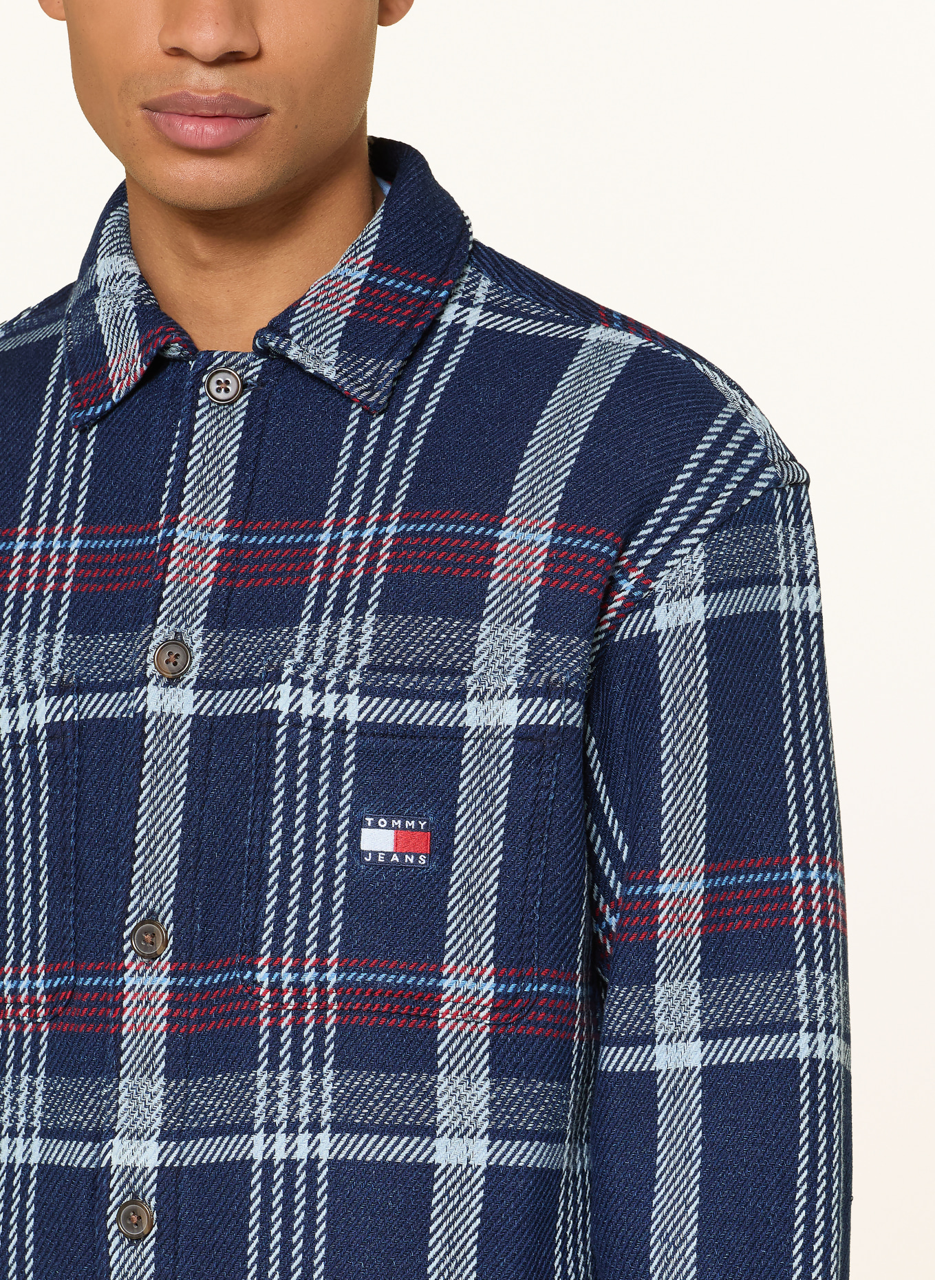 TOMMY JEANS Overjacket: DUNKELBLAU / ROT / WEISS