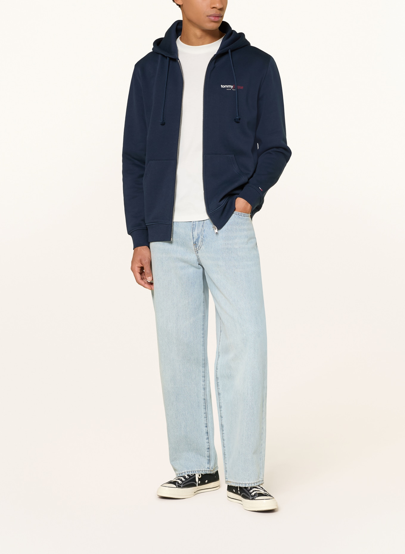 TOMMY JEANS Sweatjacke: DUNKELBLAU