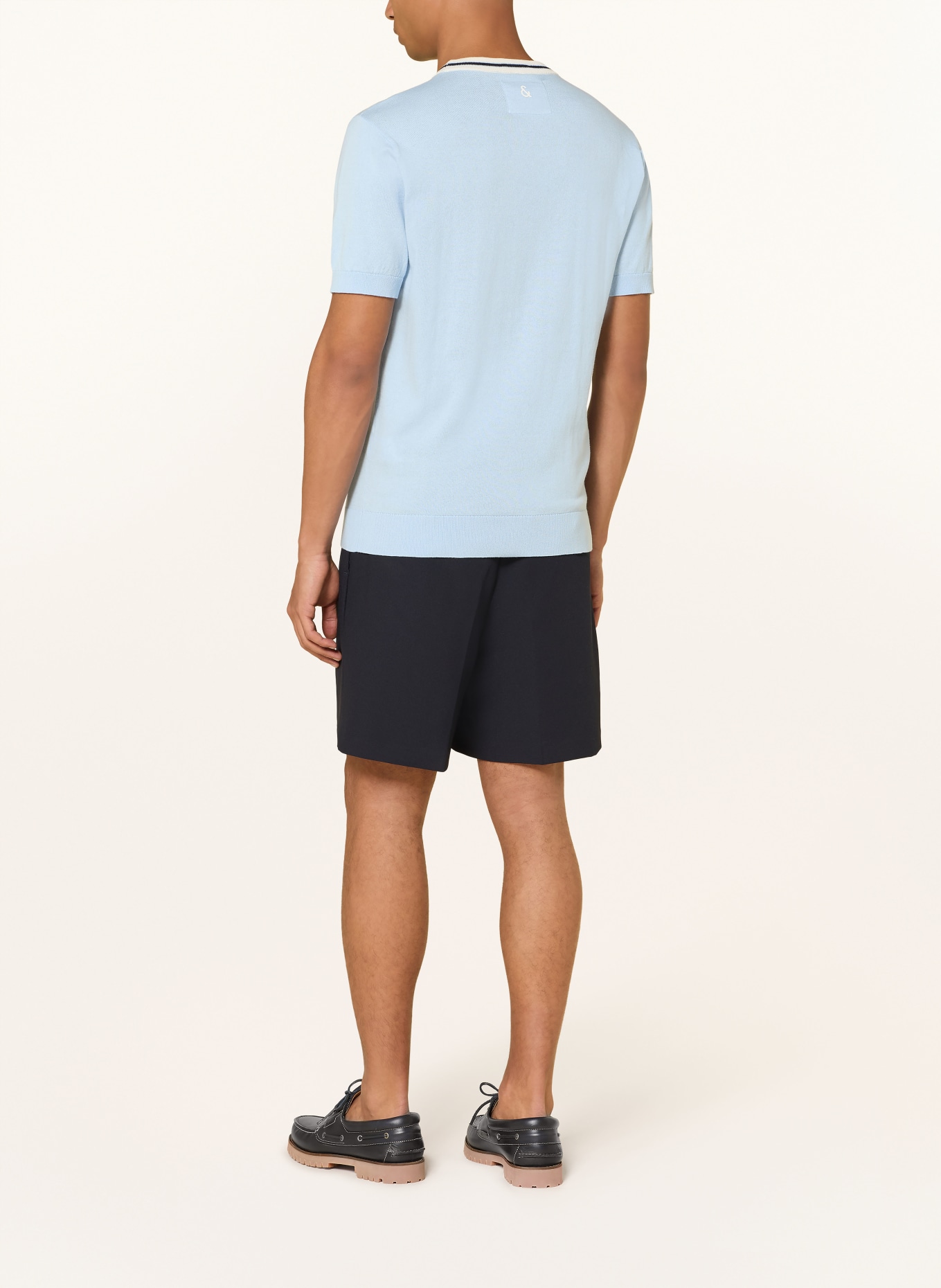 COLOURS & SONS Strickshirt: HELLBLAU / CREME / DUNKELBLAU