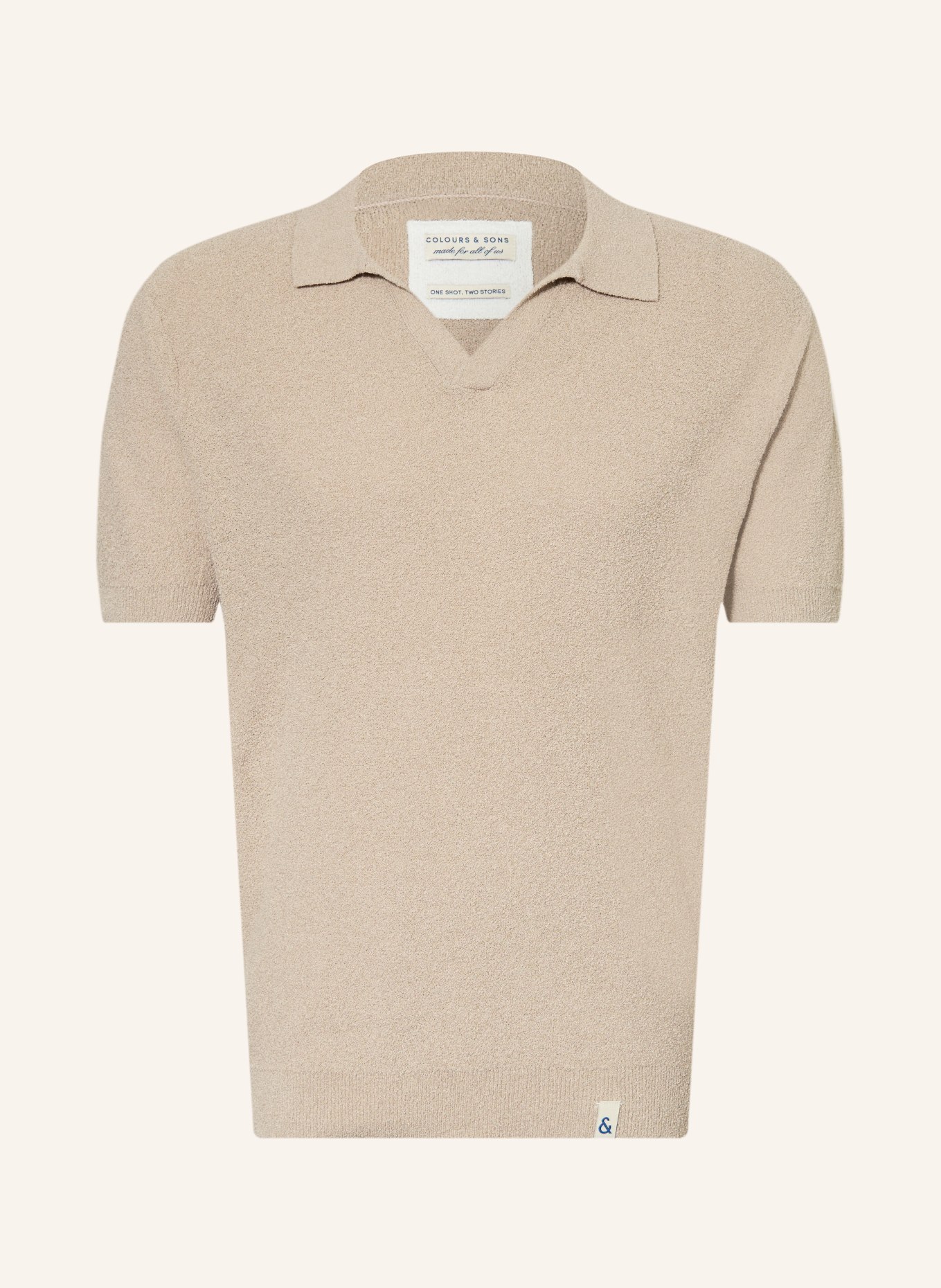 COLOURS & SONS Dzianinowa koszulka polo: BEŻOWY