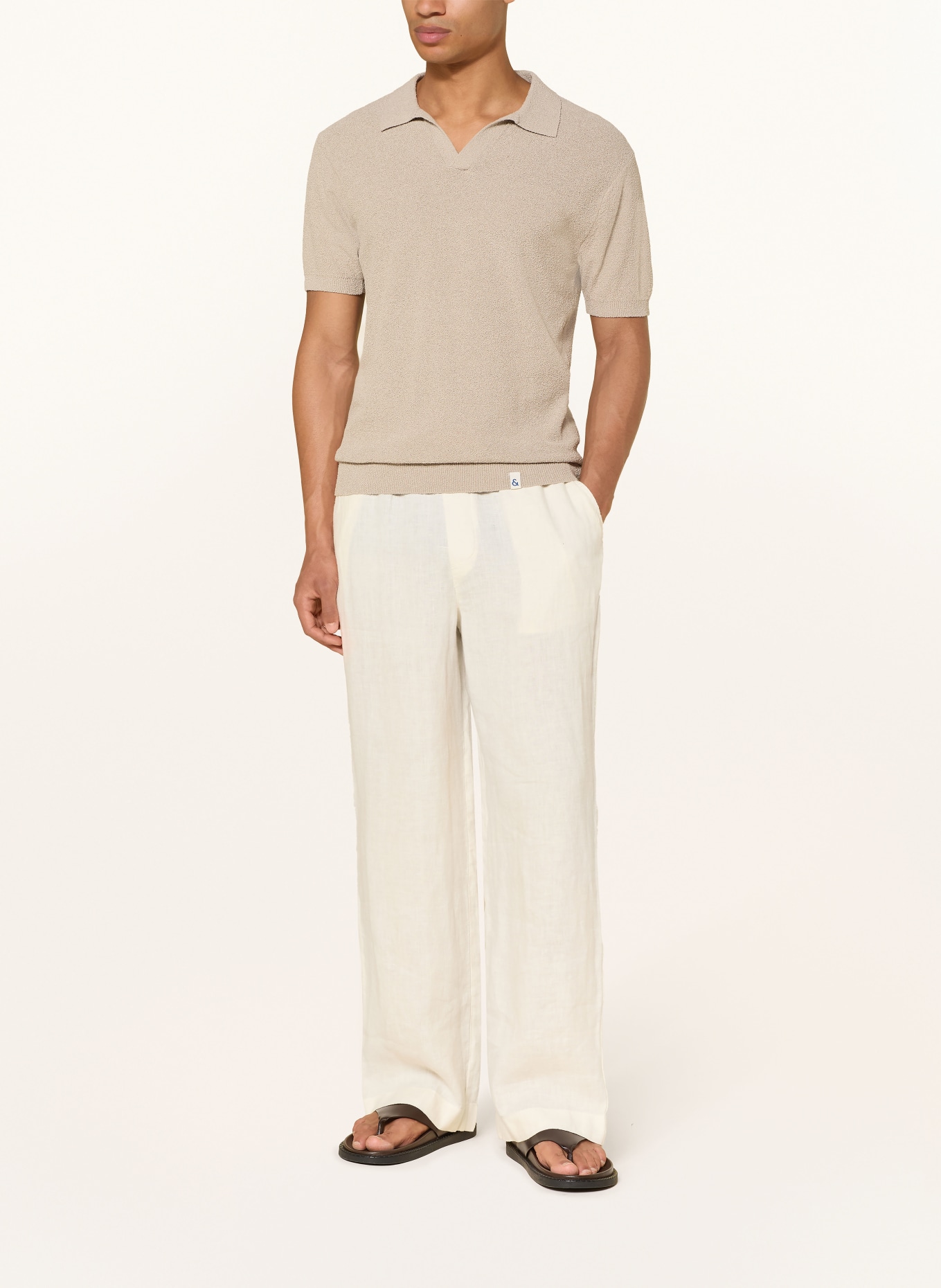 COLOURS & SONS Dzianinowa koszulka polo: BEŻOWY