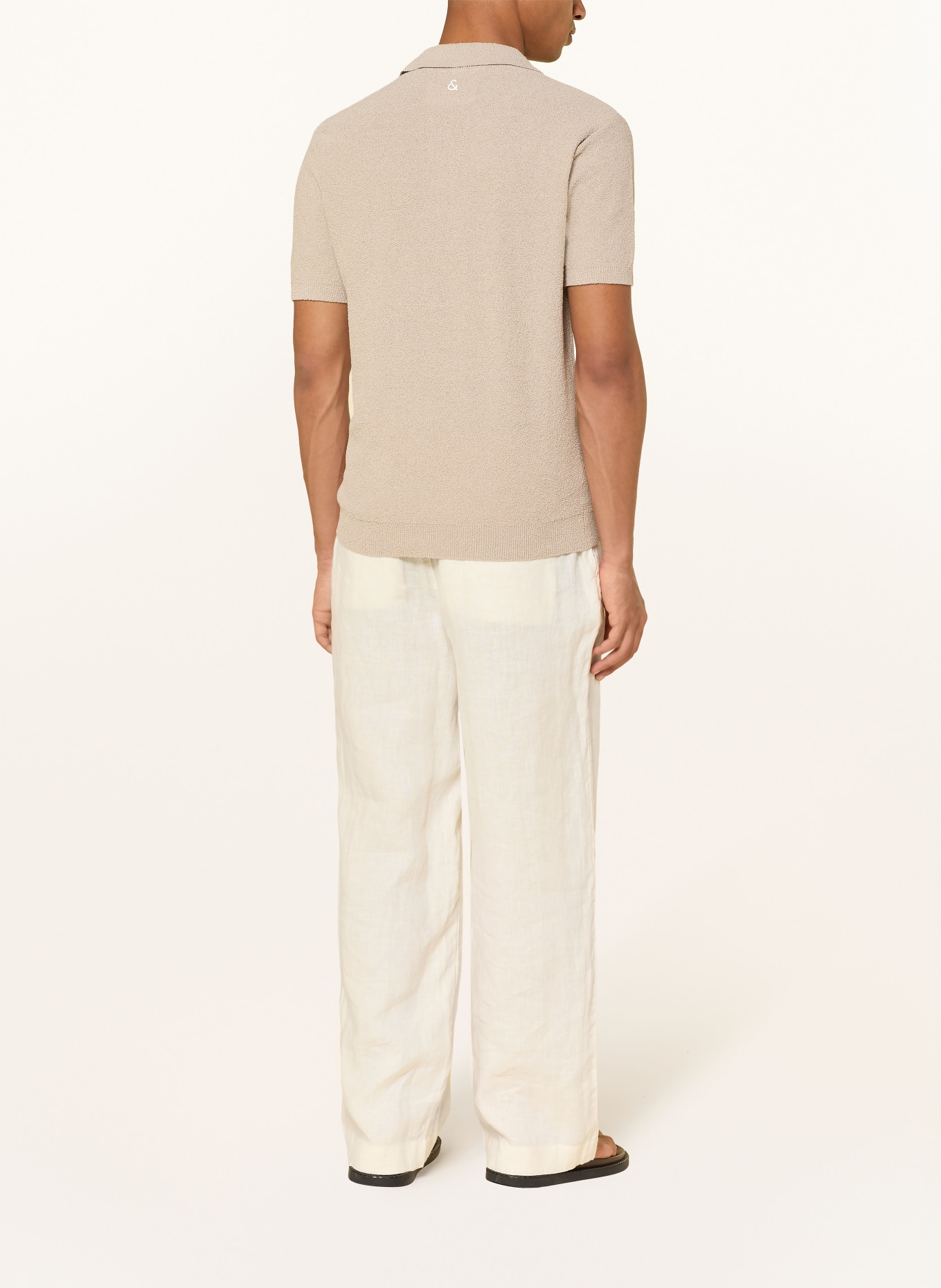 COLOURS & SONS Dzianinowa koszulka polo: BEŻOWY