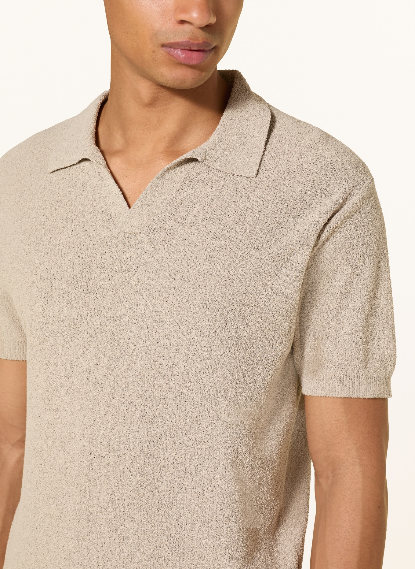 COLOURS & SONS Dzianinowa koszulka polo: BEŻOWY