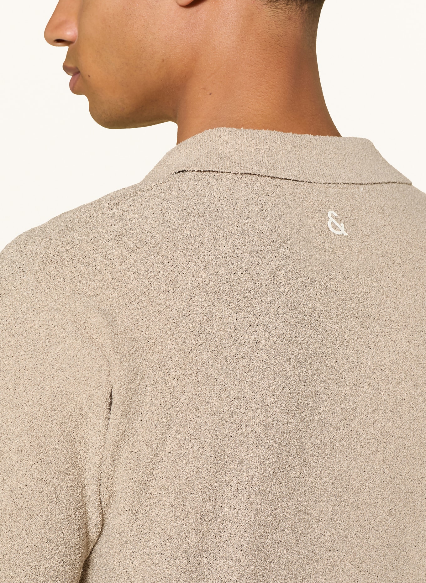 COLOURS & SONS Dzianinowa koszulka polo: BEŻOWY
